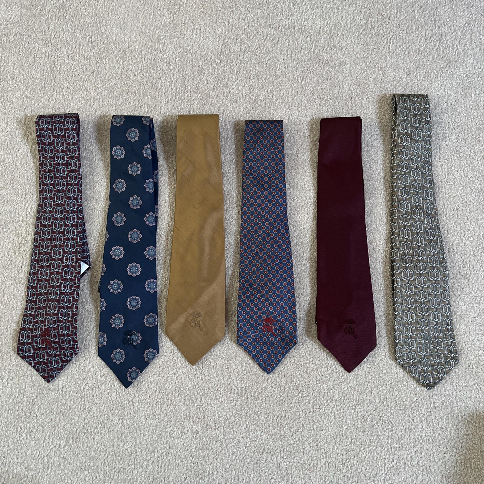 Lot of 6 Men’s Neckties Woolf Brothers, Jack Henry Beautiful Colors