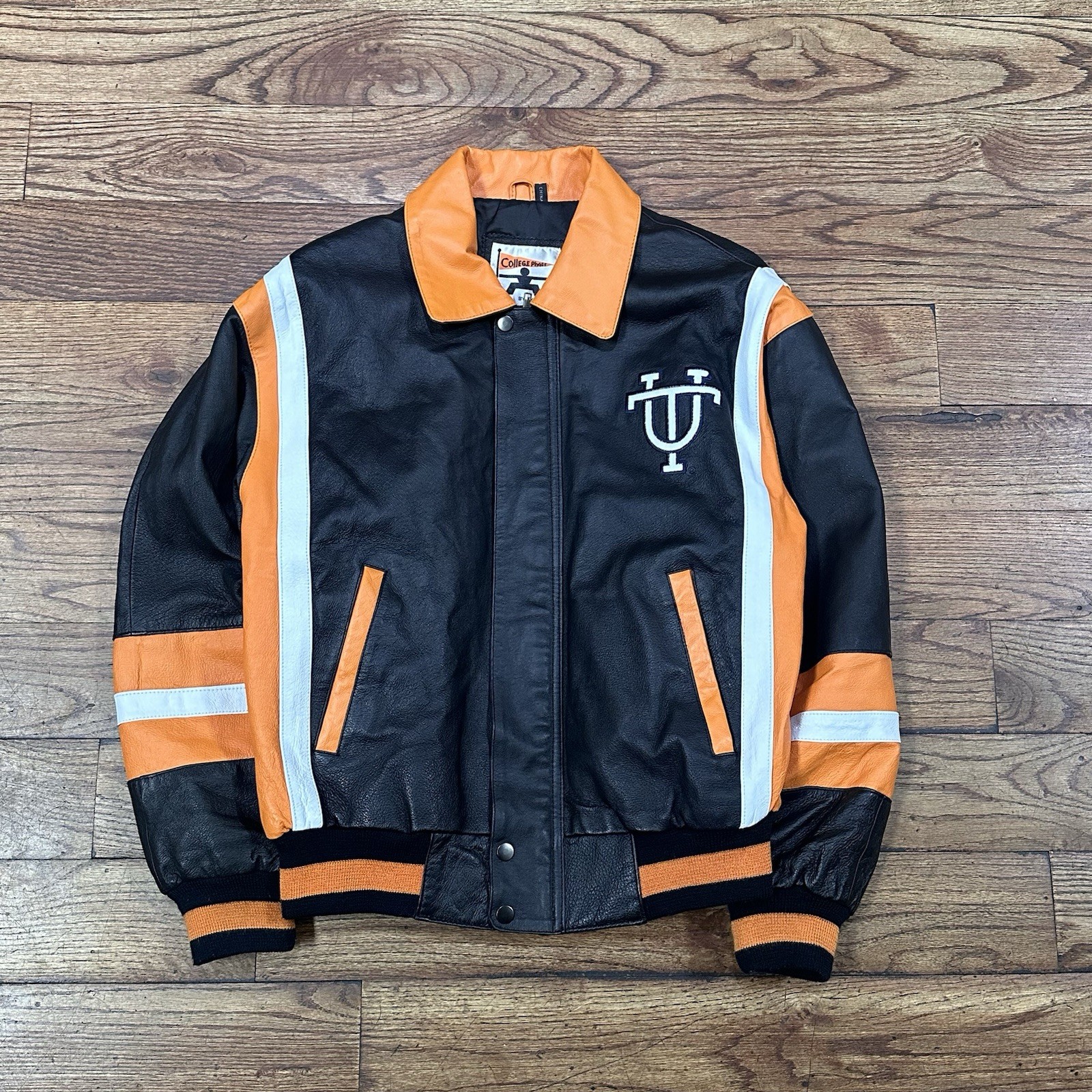 VTG 90s Tennessee Volunteers College Phase By Excelled Leather Jacket Size M