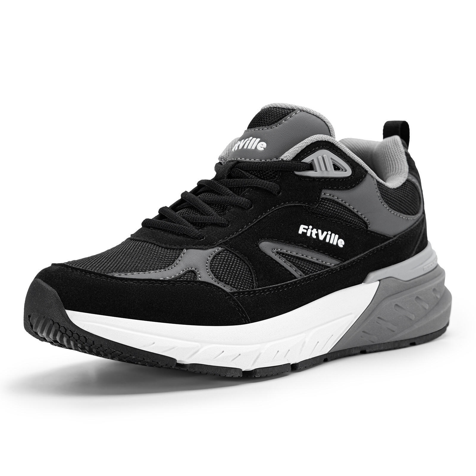 FitVille Men’s Extra Wide Walking Shoes Breathable Gym Training Sneakers