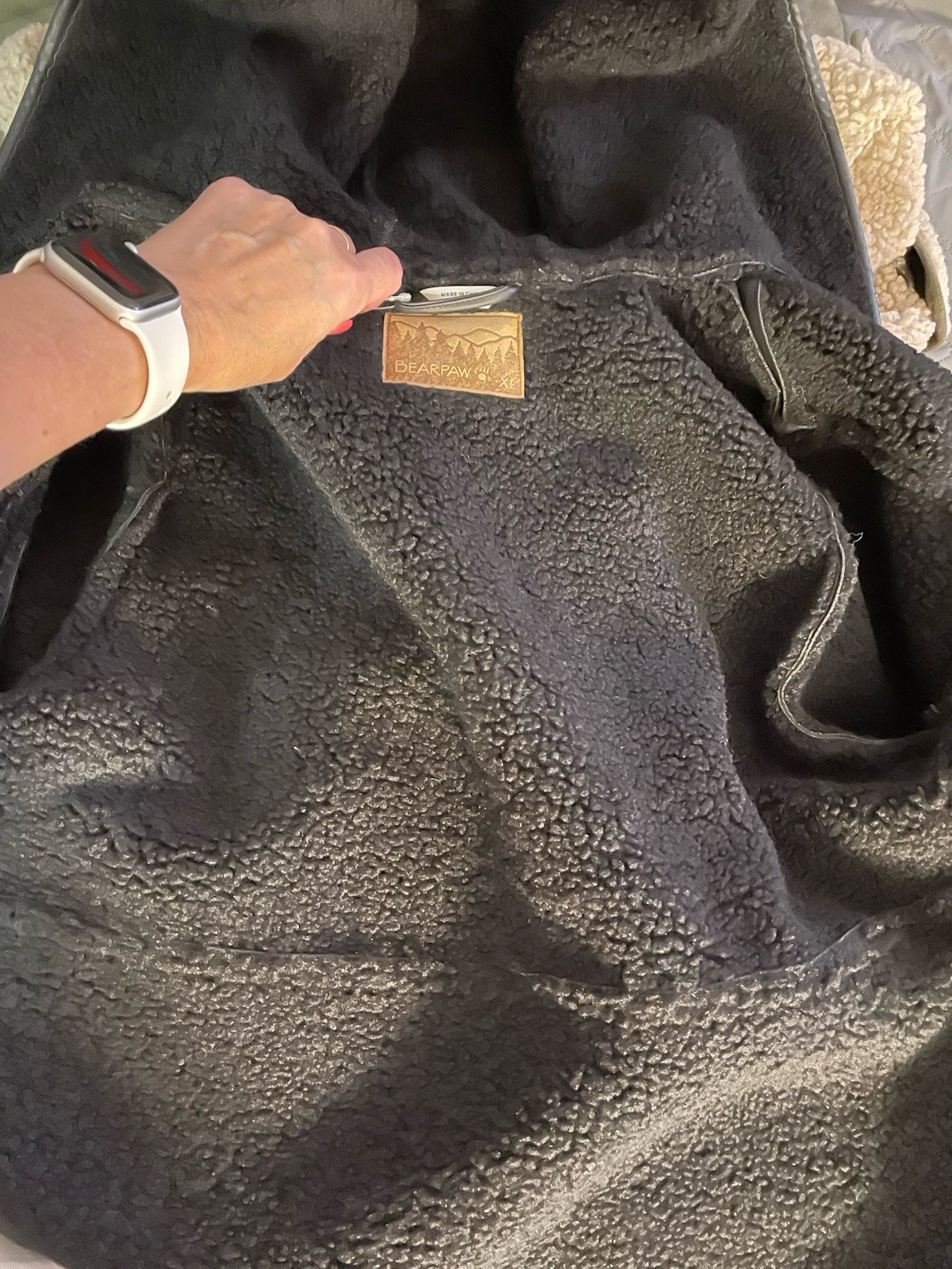 Bearpaw Faux Leather Faux Fur Hooded Moto Jacket Motorcycle Black XL $200 NWOT