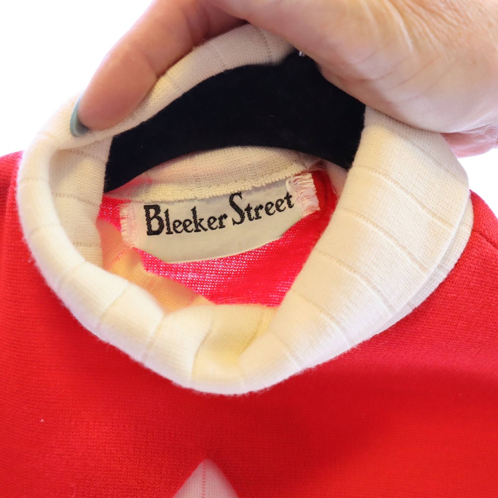 Bleeker Street Shift Dress S Red Womens Keyhole Turtleneck Vintage 60s