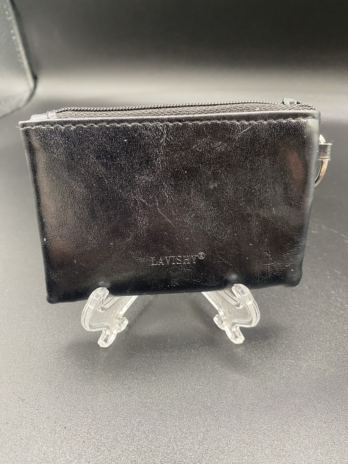 Lavishy Chandelier & Bird Black & White Zippered Coin Purse Wallet 4.3” x 3”