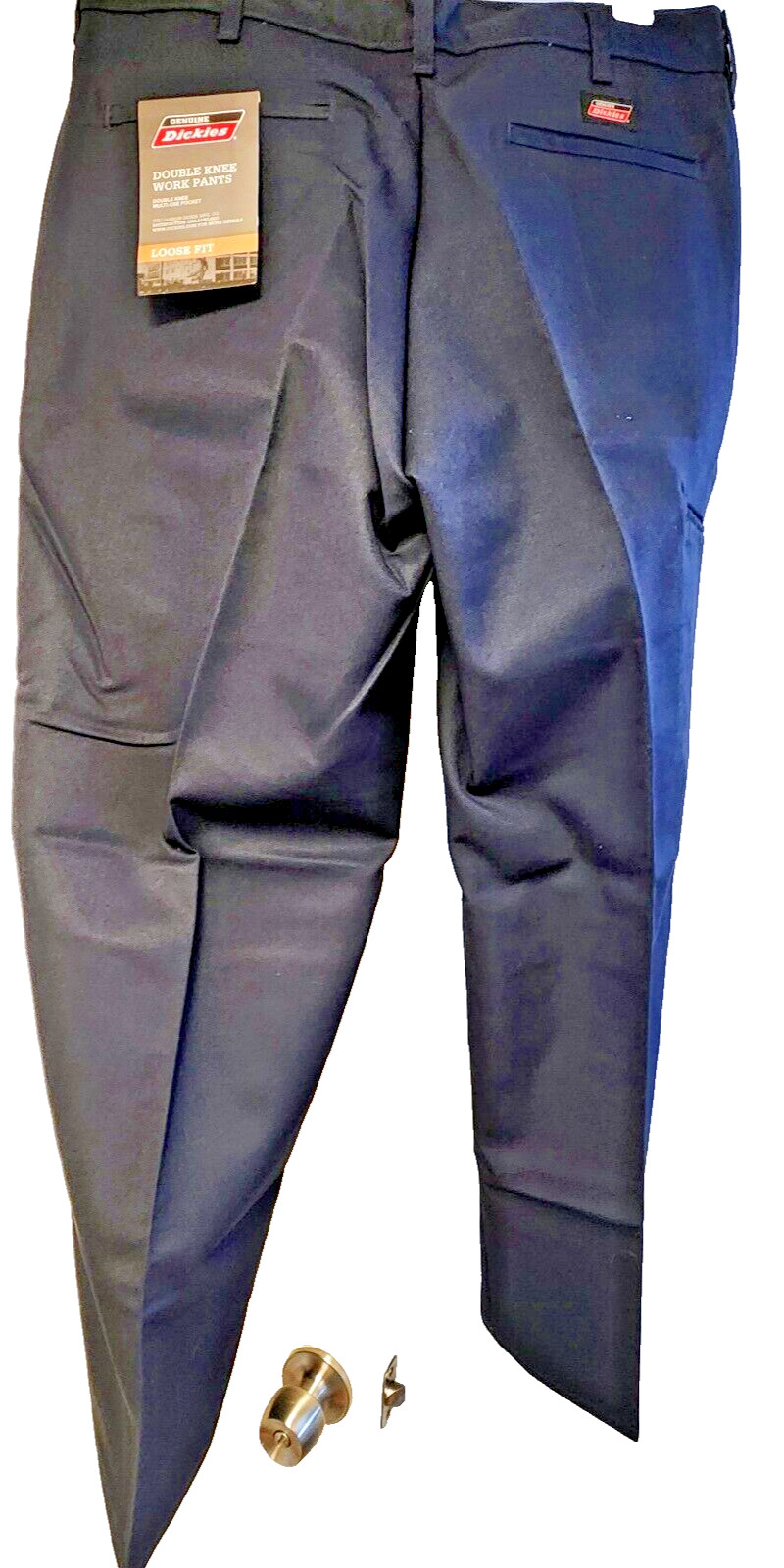 DICKIES Mens DOUBLE KNEE 7118738DN Navy Blue Work Pants 34×30 Loose Straight Leg