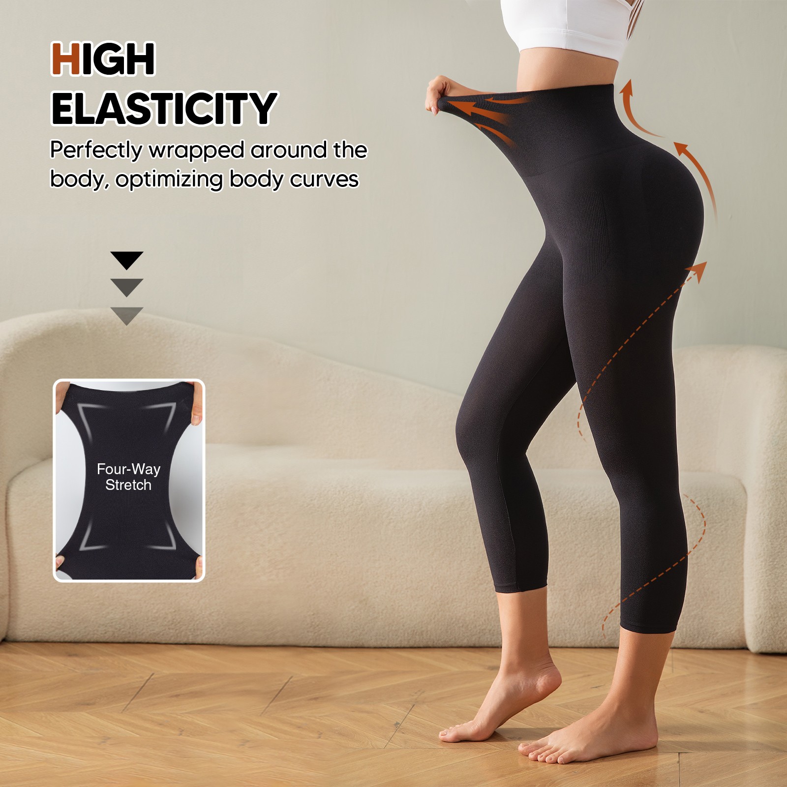 Women Anti Cellulite Compression Capris Thigh Slimmer Slimming Body Shaper