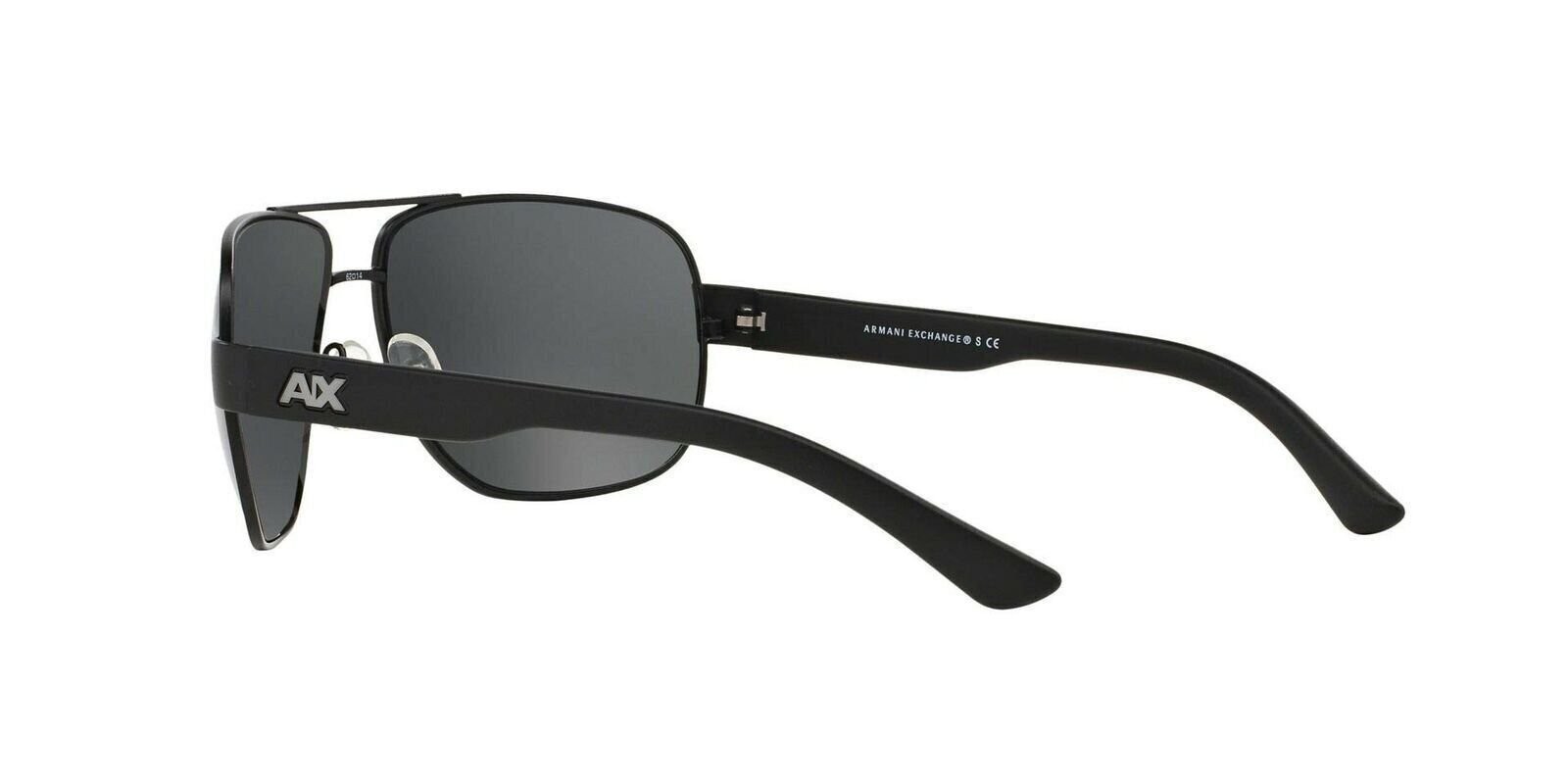 A|X Armani Exchange Men’s AX2012S Rectangular Metal Sunglasses, Satin Black