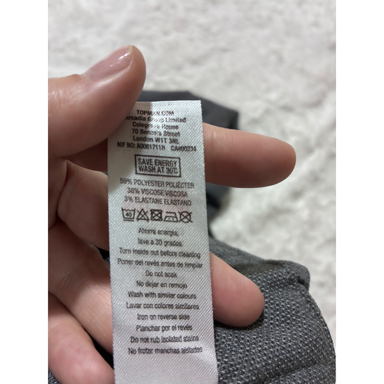 Topman Mens Textured Grey Joggers Tapered Button Fly Pants Size Small 30-32W