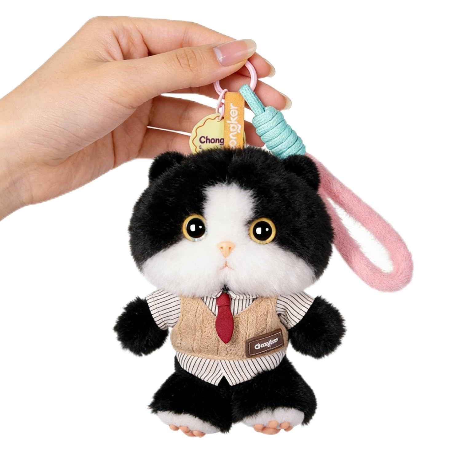 Chongker Plush Keychain, 4.7″ Inch Cute Stuffed Animal Keychain, Cat Plush Pu…