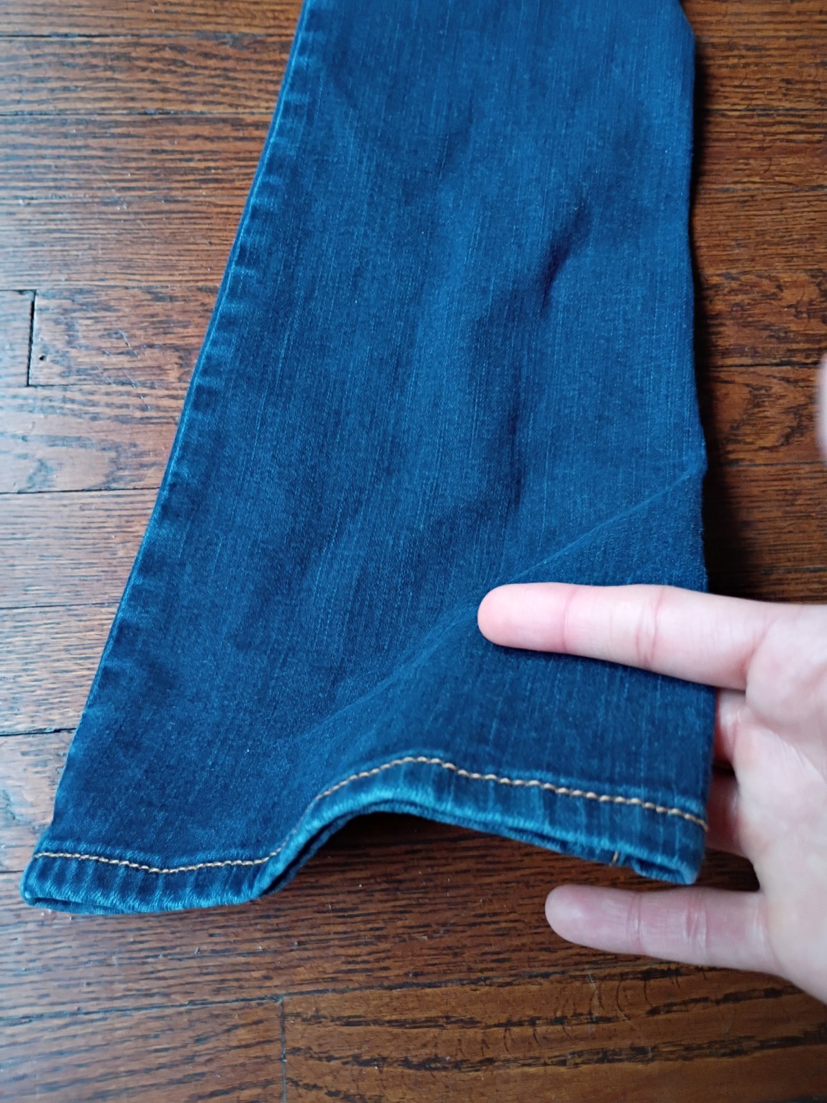 American Eagle Kick Boot Blue Denim Jeans Stretch Button Zip Medium Wash Size 0