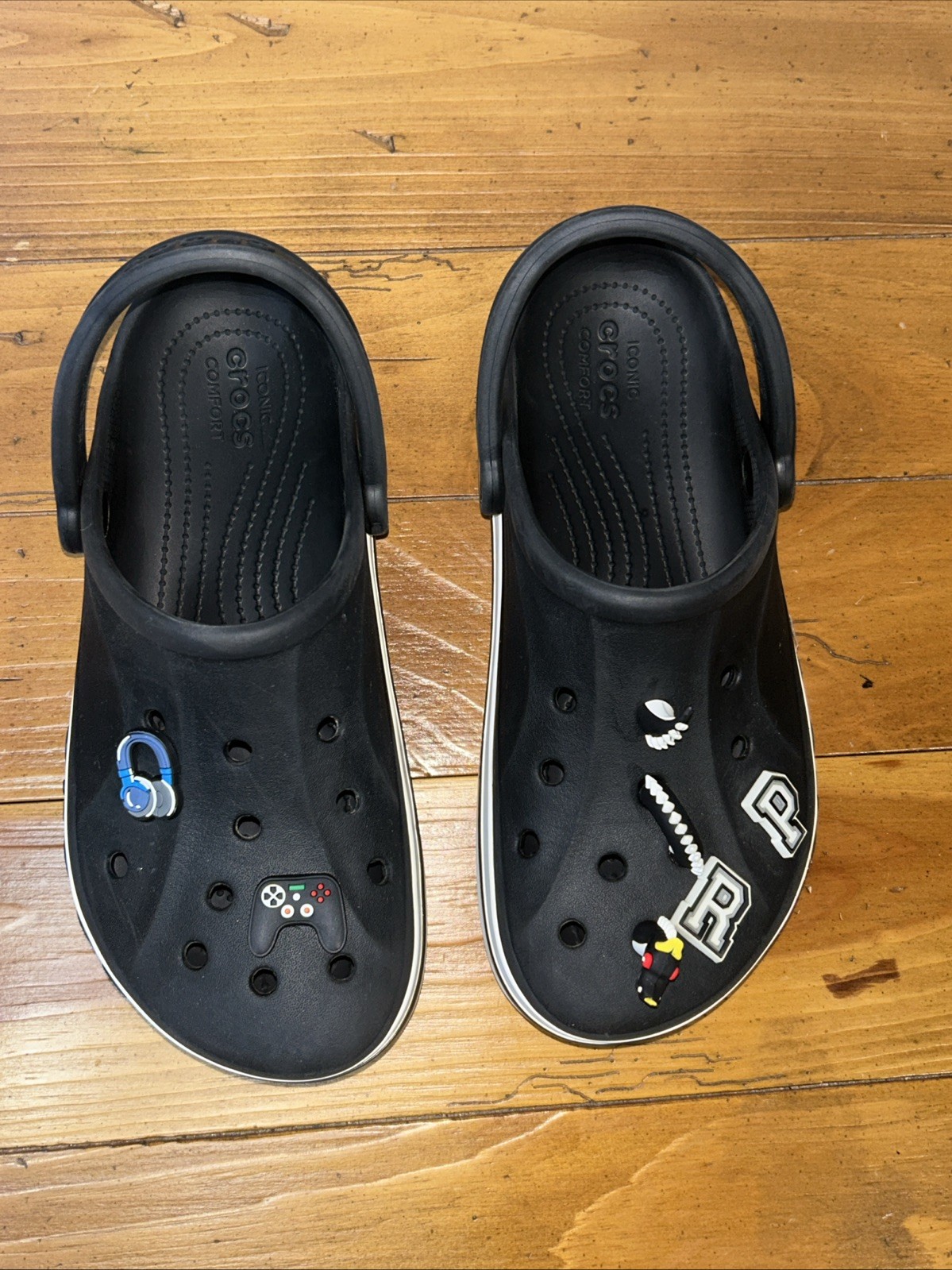 Crocs Comfort Shoes W/10 – M/8 Bayaband Clogs Iconic Slip On Black White