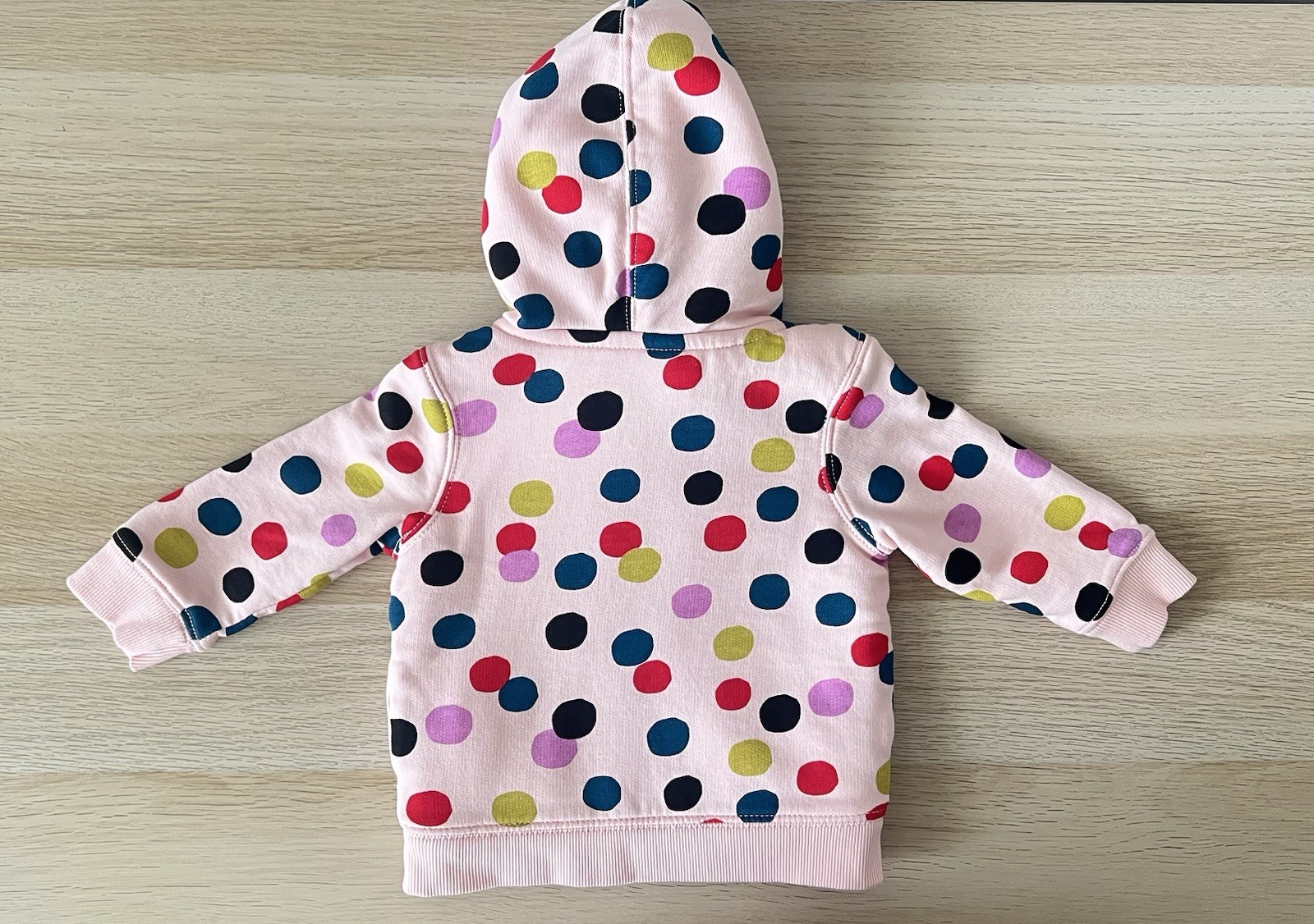 Hanna Andersson Baby Sherpa Lined Hoodie Pink Polka Dot 12-18 Months 75 cm