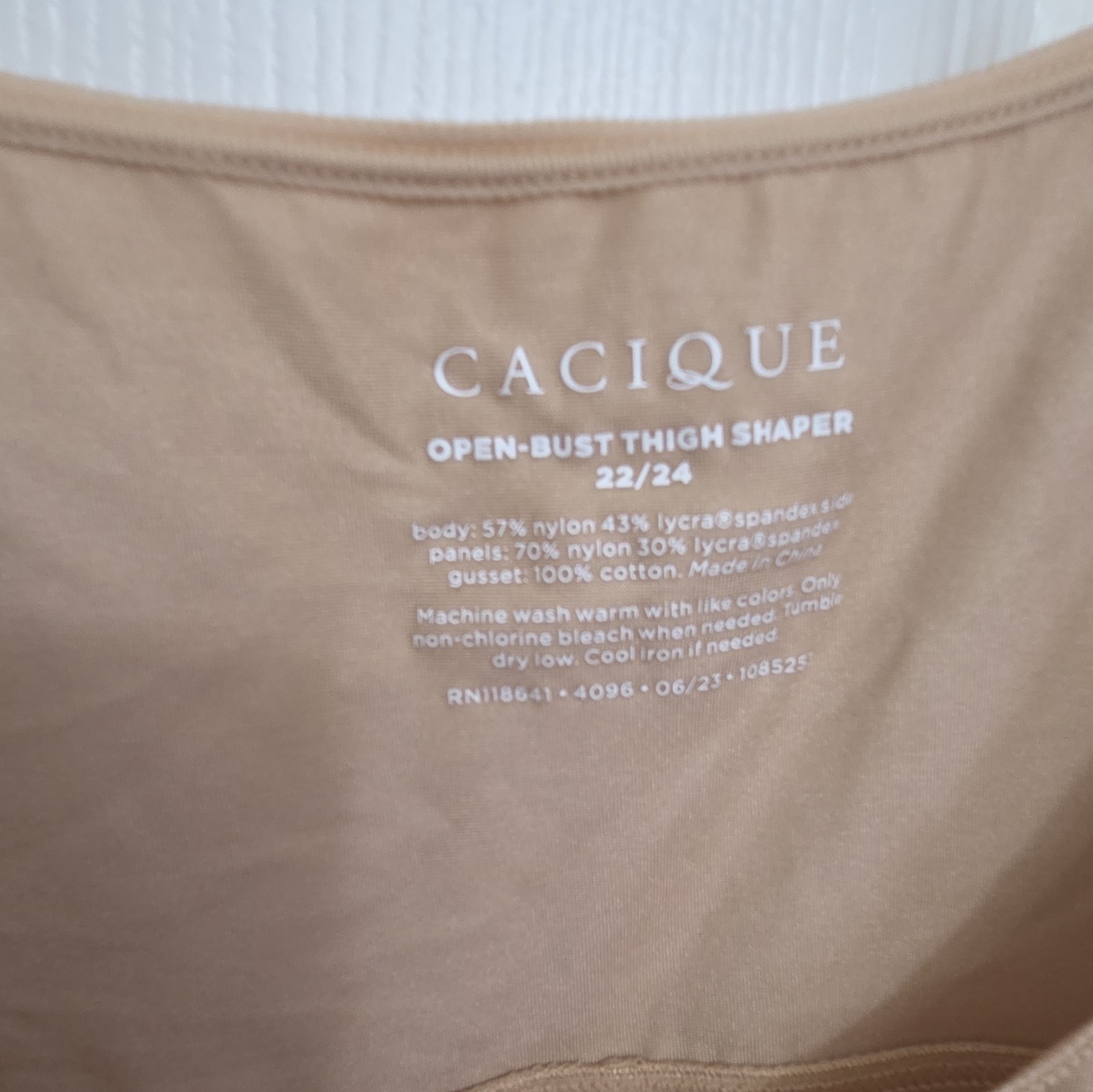 Cacique Shapewear One-Piece Thigh Shaper Beige 22/24
