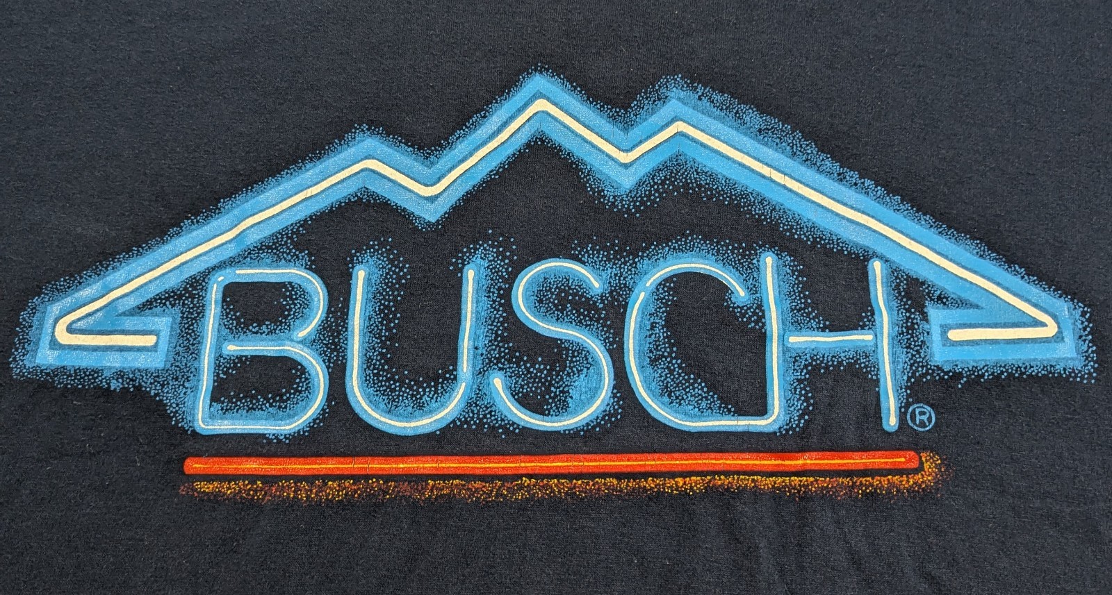 Vintage BUSCH Beer Graphic Single Stitch T-shirt Men’s XL Navy Made In USA