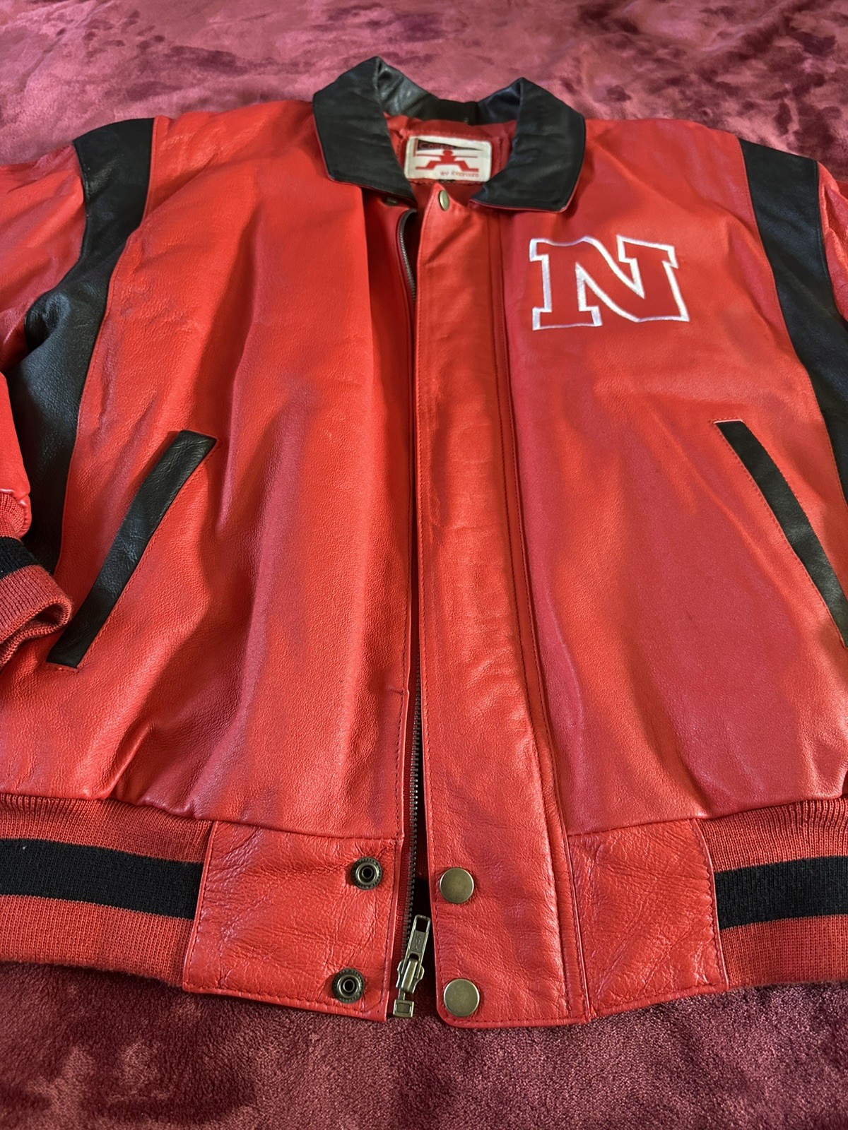 Vintage Nebraska Cornhuskers Jacket • 90s NCAA Huskers Leather College Phase