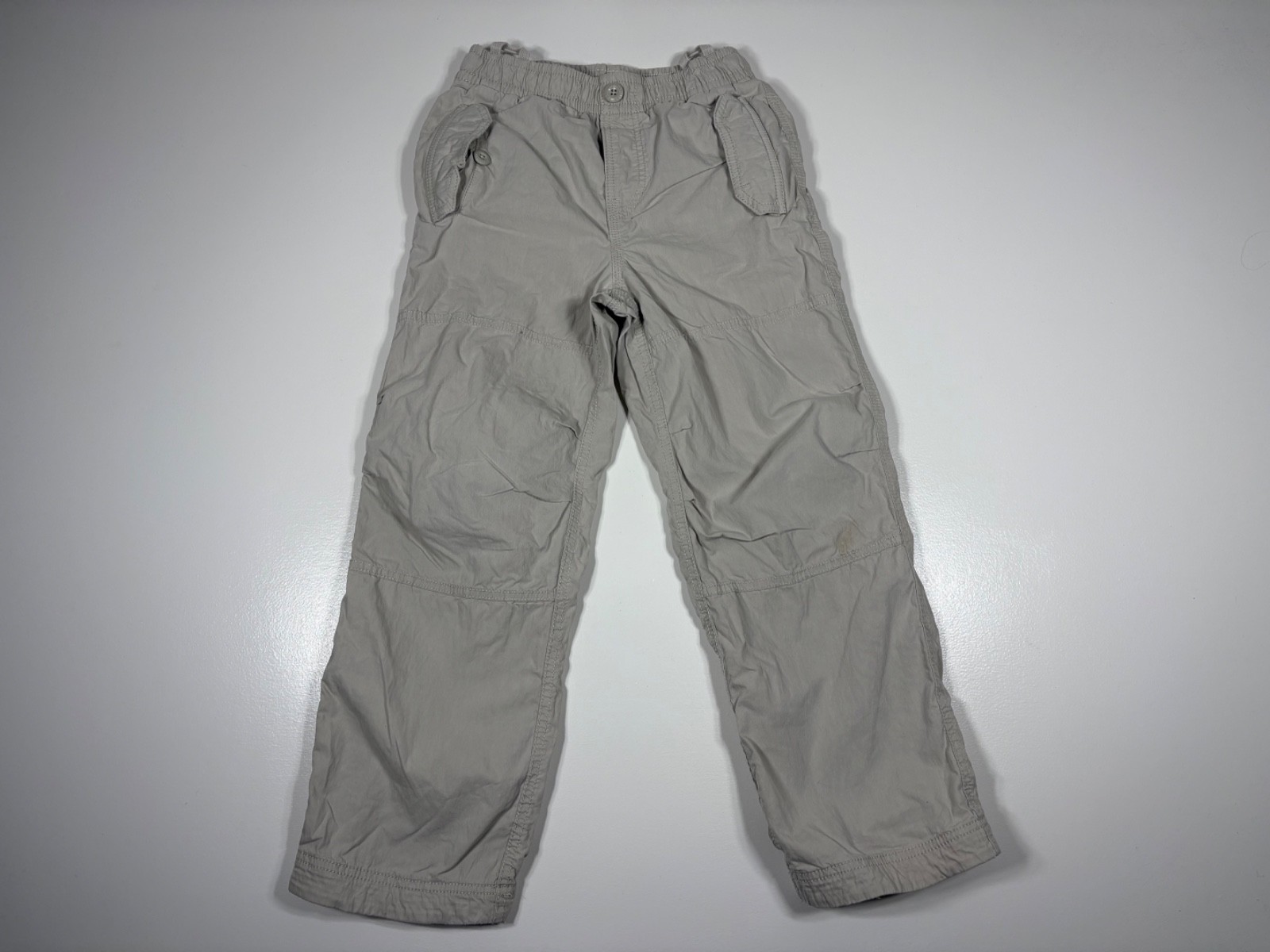 GapKids Cargo Pants Boys Size 8 Beige Suspender Hooks Outdoor Play