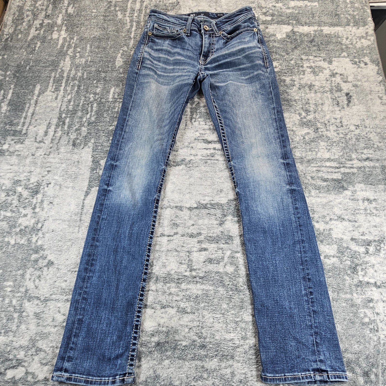 BKE Alec Jeans Mens 28×32 Blue Straight Medium Wash Denim Low Rise Whiskers