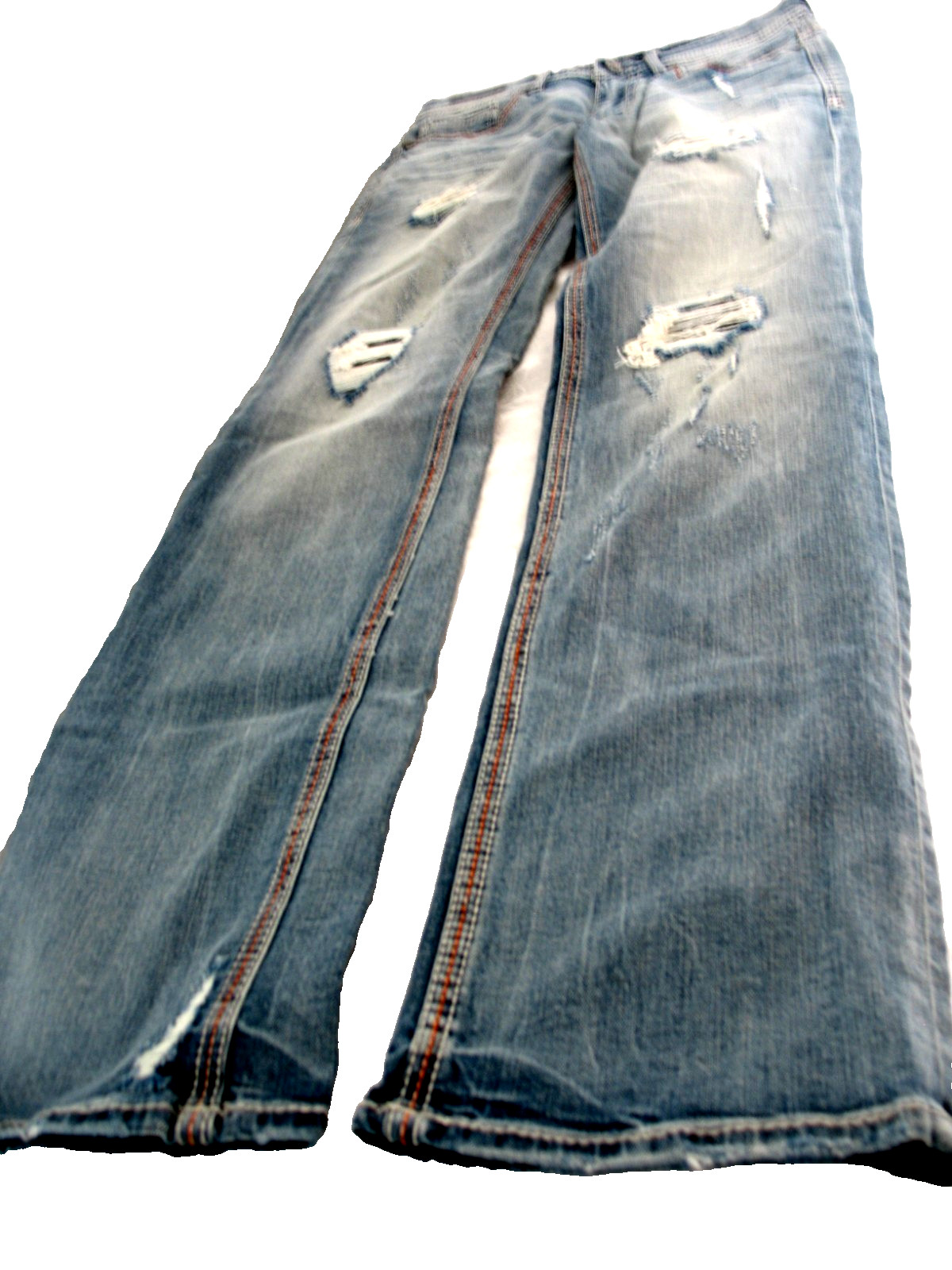 BKE Buckle Aiden, Bootcut Jeans LightWash Distressed Stretch Denim Men 30×34 NEW