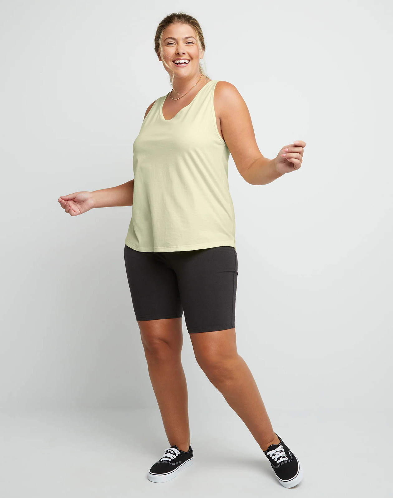 Just My Size Women Bike Shorts Stretch Cotton Jersey Sports Plus Size Black Grey