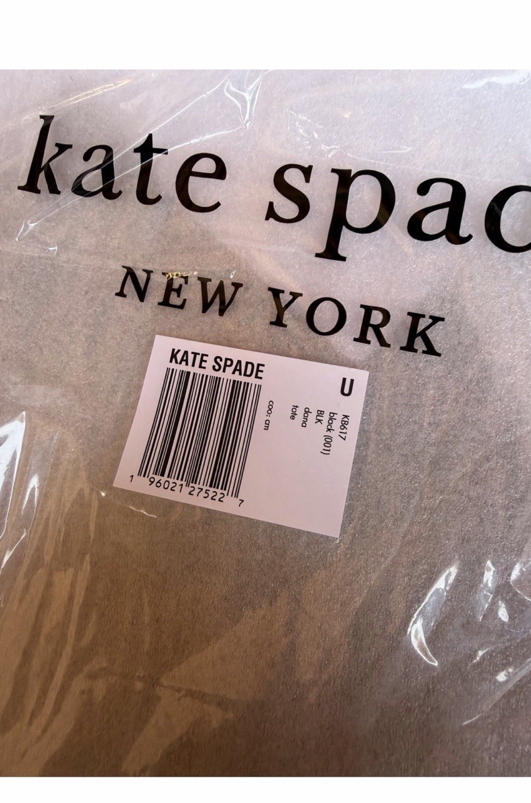 Kate Spade New York Black Large Tote Bag Gold Hardware Lined Inner Pockets