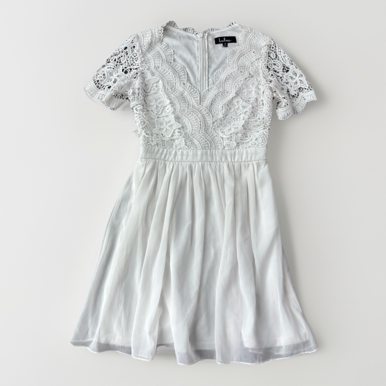 Lulus White Crochet Lace Dress Size M Fit And Flare