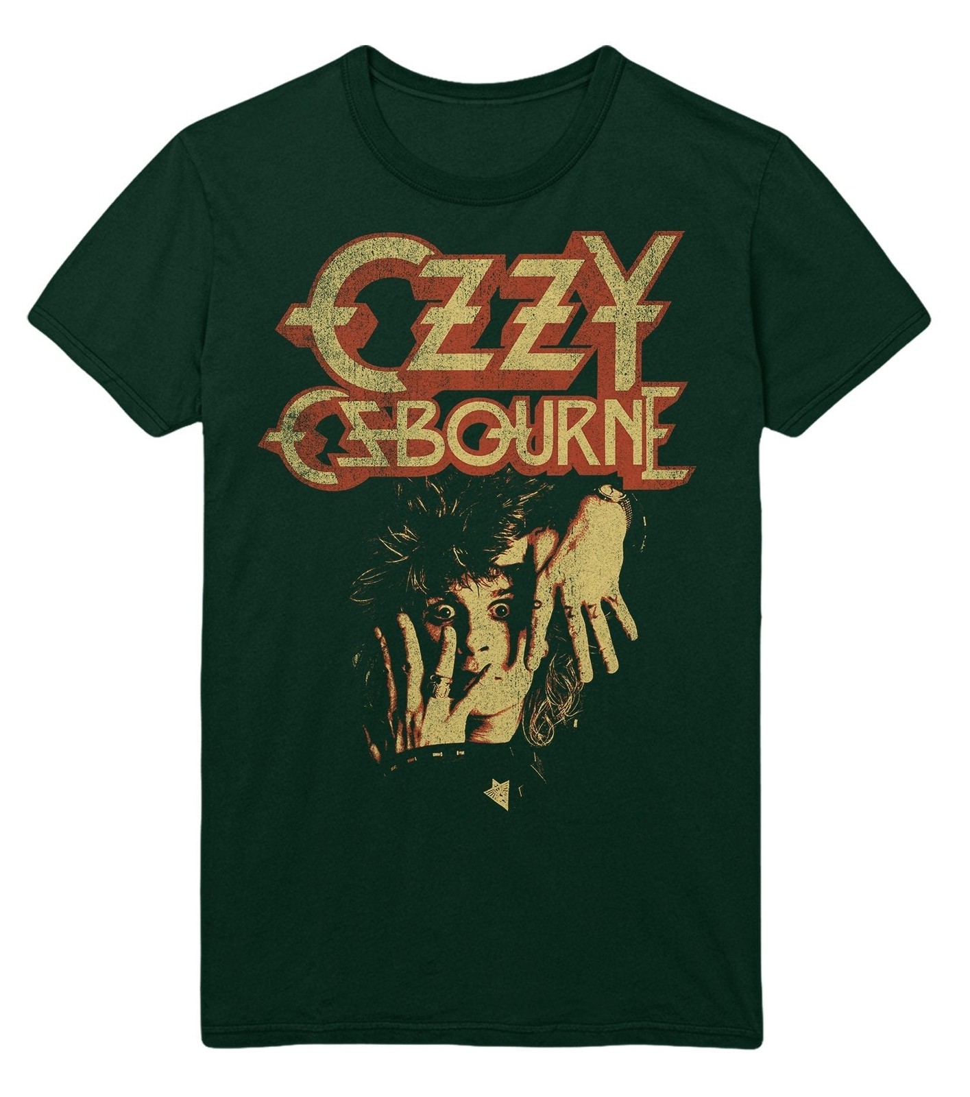 Stakes Ozzy Osbourne – Late 80s Vintage Ozzy Jumbo Print T-Shirt T-Shirt Green N