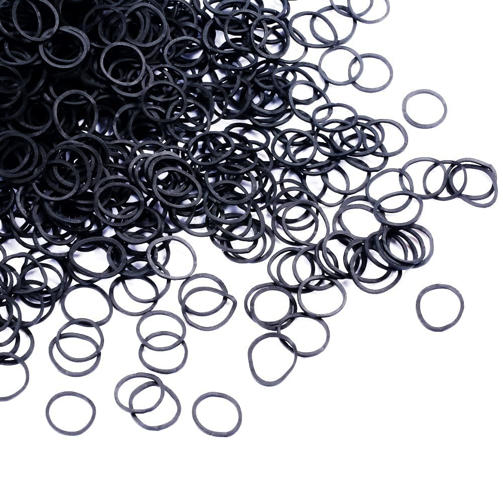 black Elastic Hair Bands，BEBEEPOO 500pcs Mini Rubber Bands