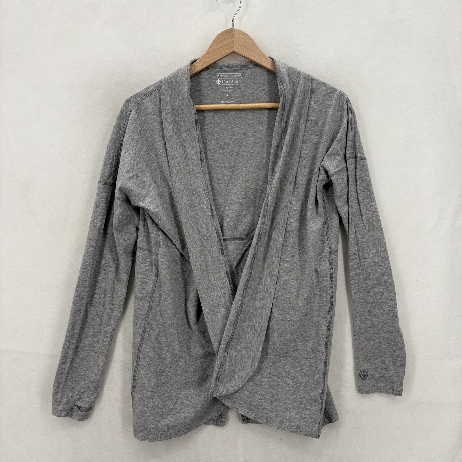 Coolibar Lumaleo Sun Wrap Jacket Womens Small Gray UPF 50+ Lightweight Travel
