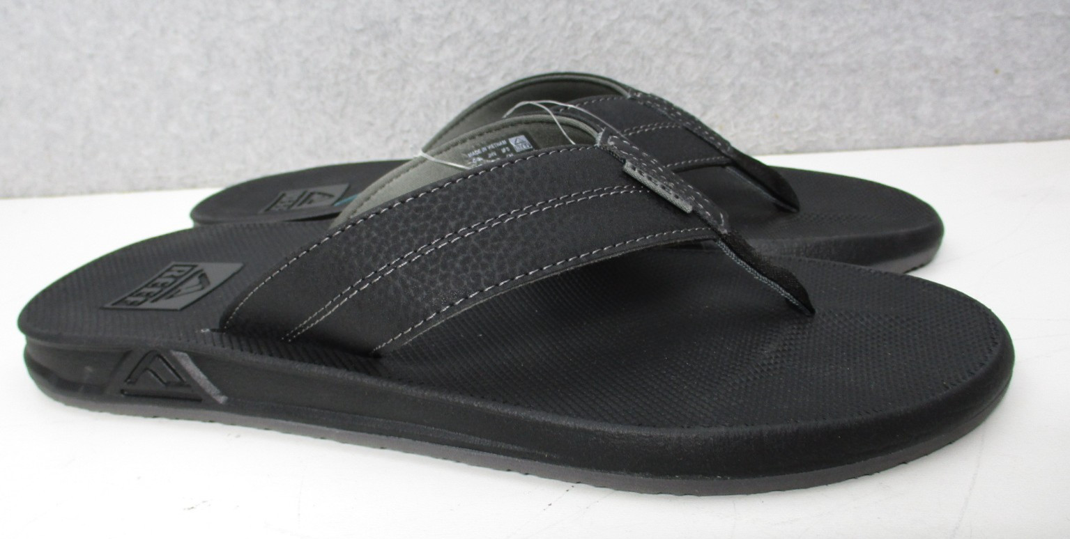 Reef Element TQT Sandals Black Thong Flip Flop Bottle Opener Mens Sz 9