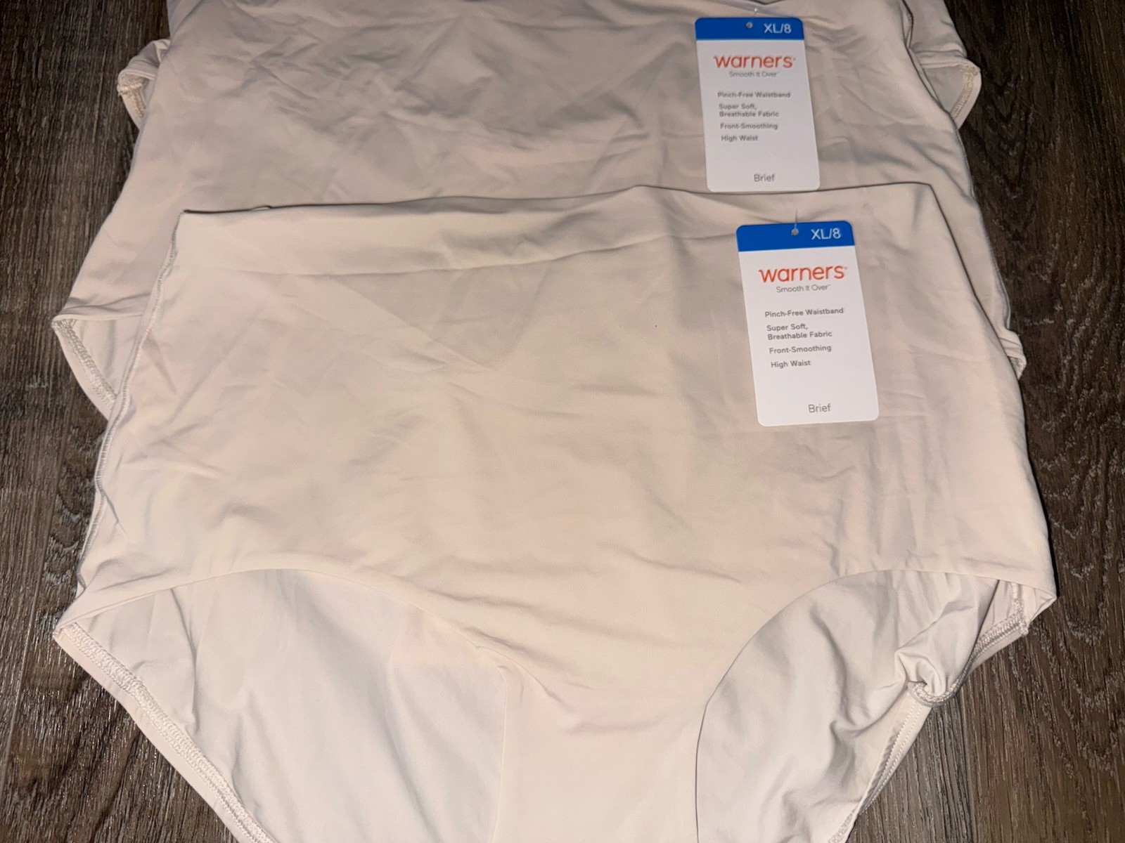 Warners Womens Brief Underwear Pany Nylon Smooth Over High Waist 3-Pair ~ XL