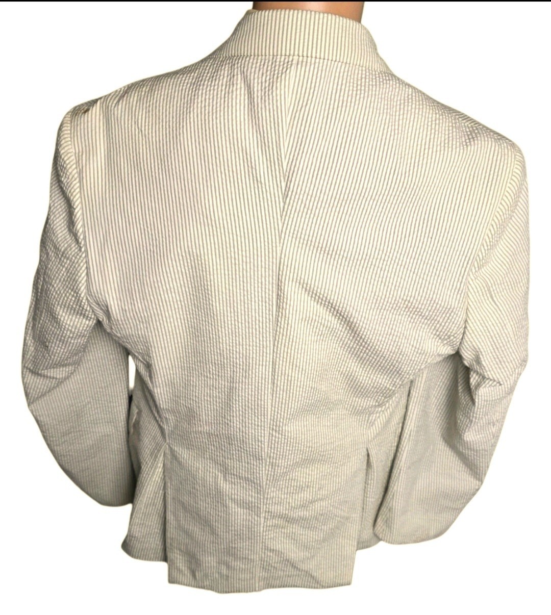 Haspel 2 Piece Seersucker Suit Tan Bisque White Men 46R 34×30 Old Money Southern