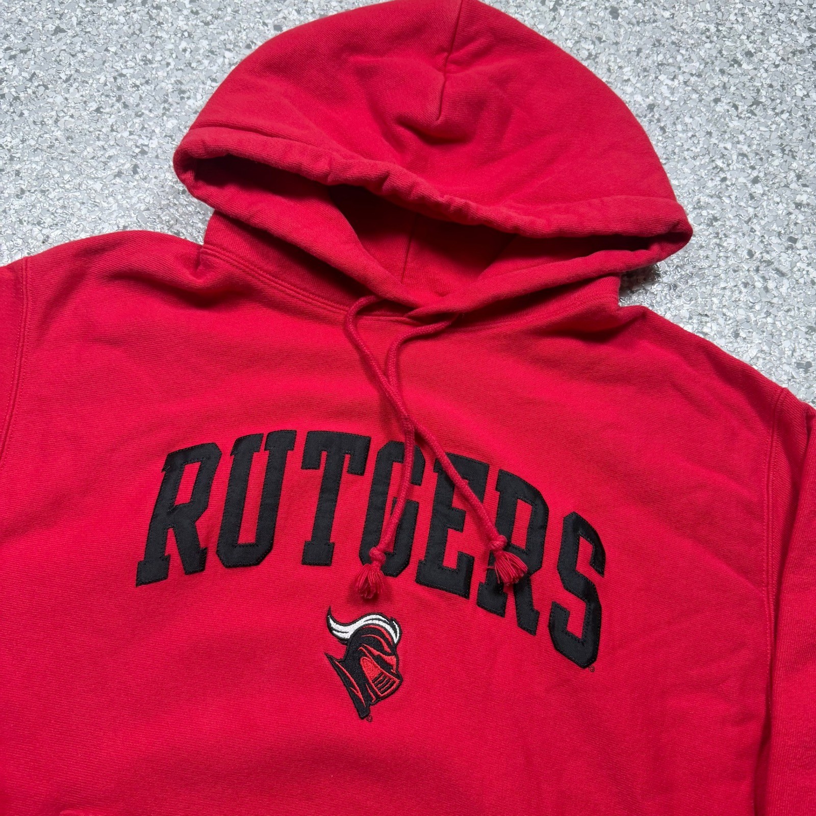 Vintage Champion Reverse Weave Rutgers University Hoodie Men’s Large Red