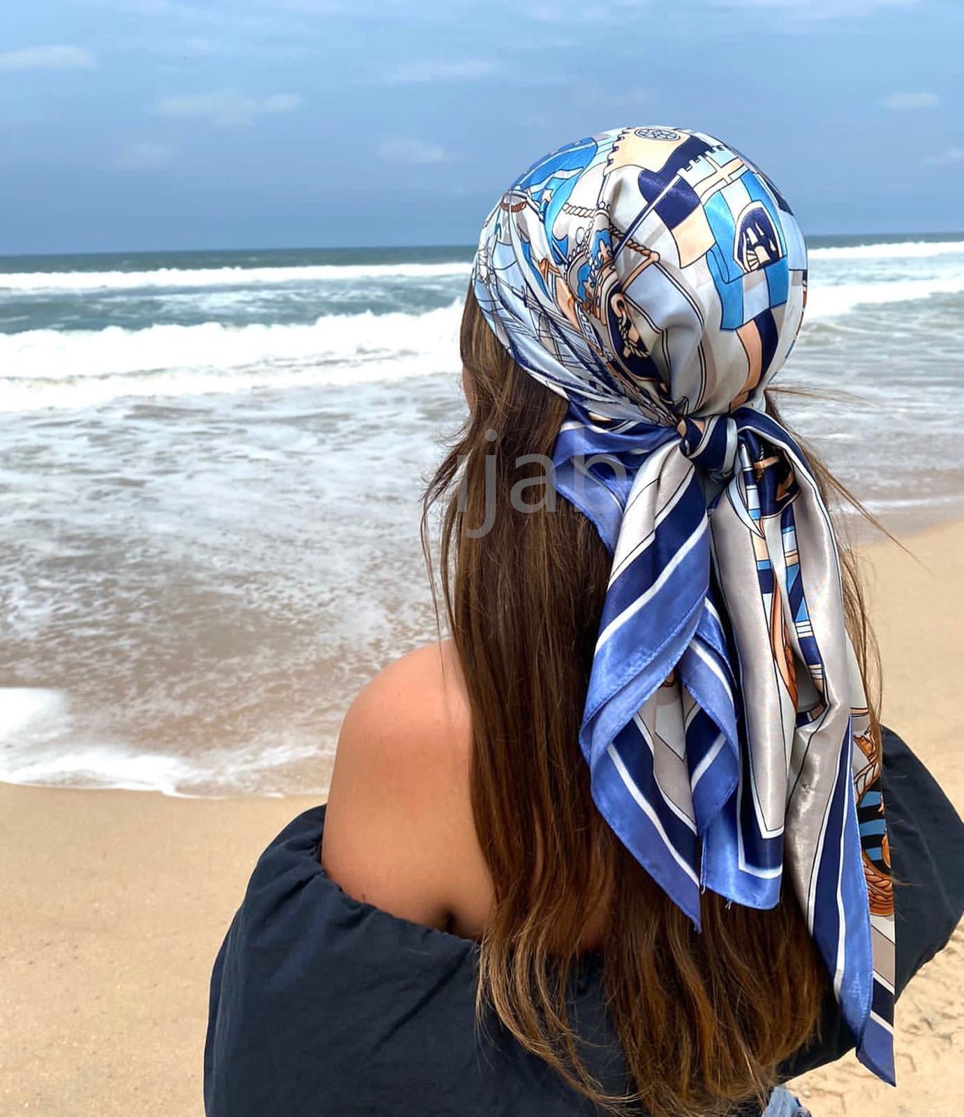 90cm*90cm Multi-functional Scarf Made of Artificial Silk Satin in Color