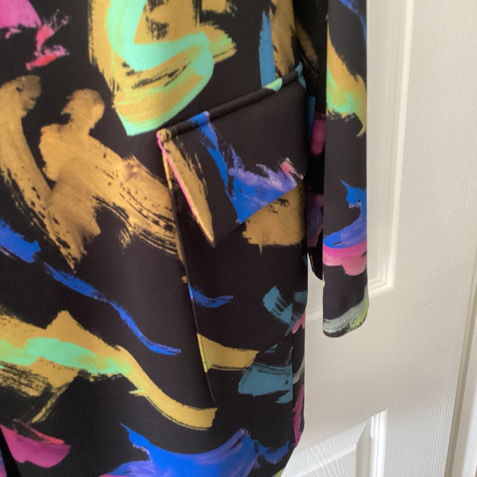 Joseph Ribkoff Size18 Lined Long Jacket-Length 35 1/2”…Multicoloured Modern