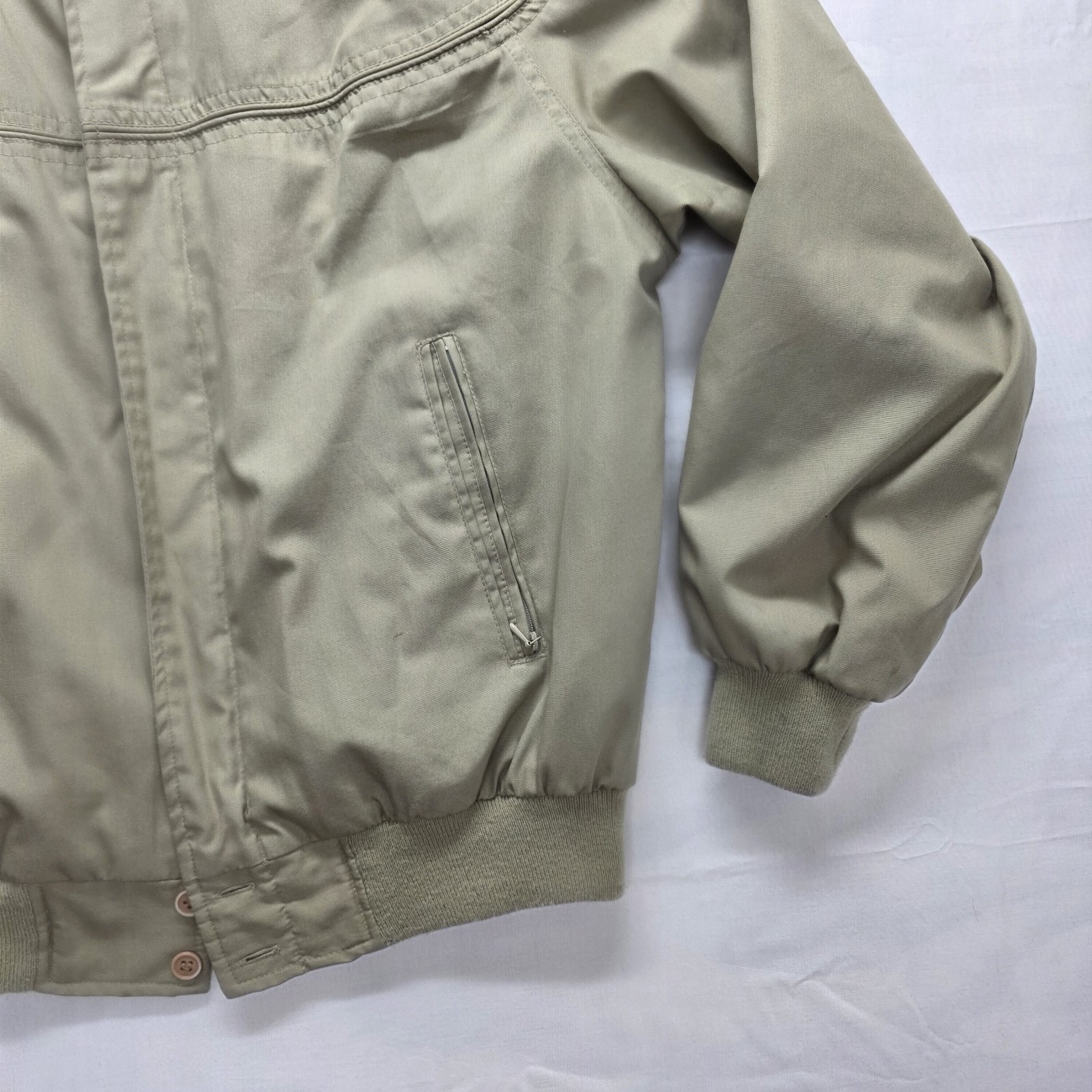 Vtg 90s Woodsman ATA All Terrain Apparel Bomber Jacket Mens Medium Khaki Oman