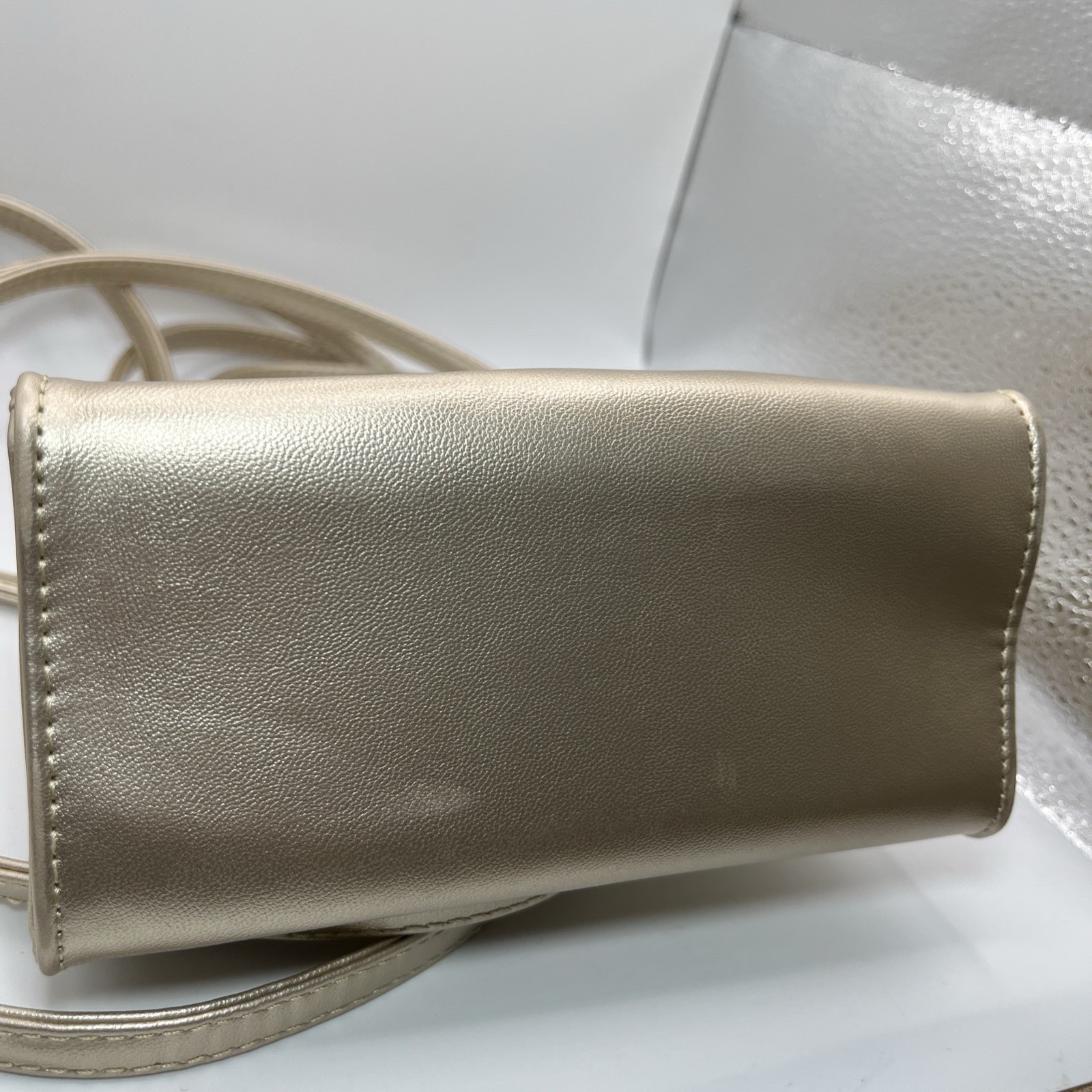 Telfar Small Shopping Bag Gold Vegan Leather Unisex Designer Tote EUC