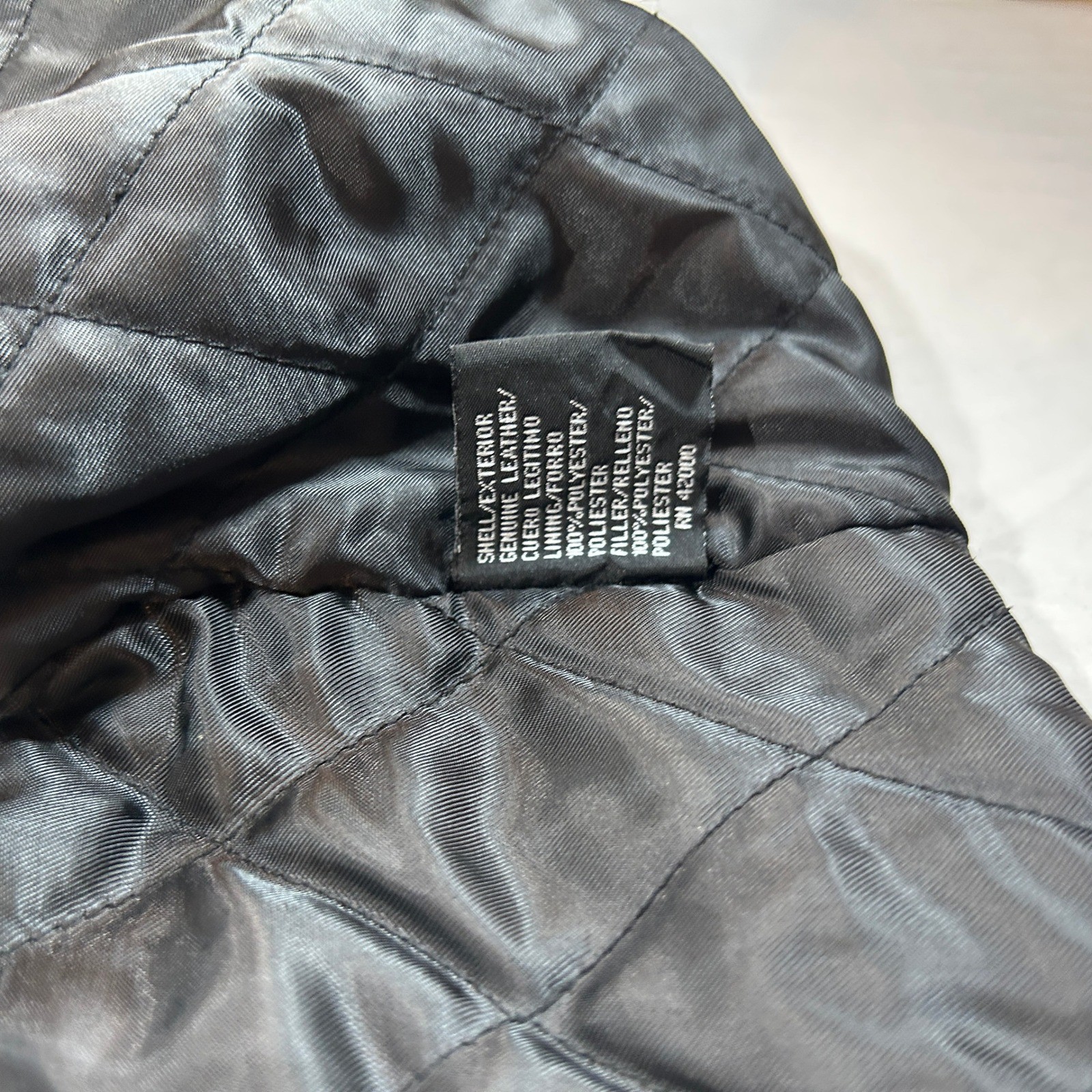 Knightsbridge Mens Black Genuine Leather Quilted Lined Button Front Jacket Large