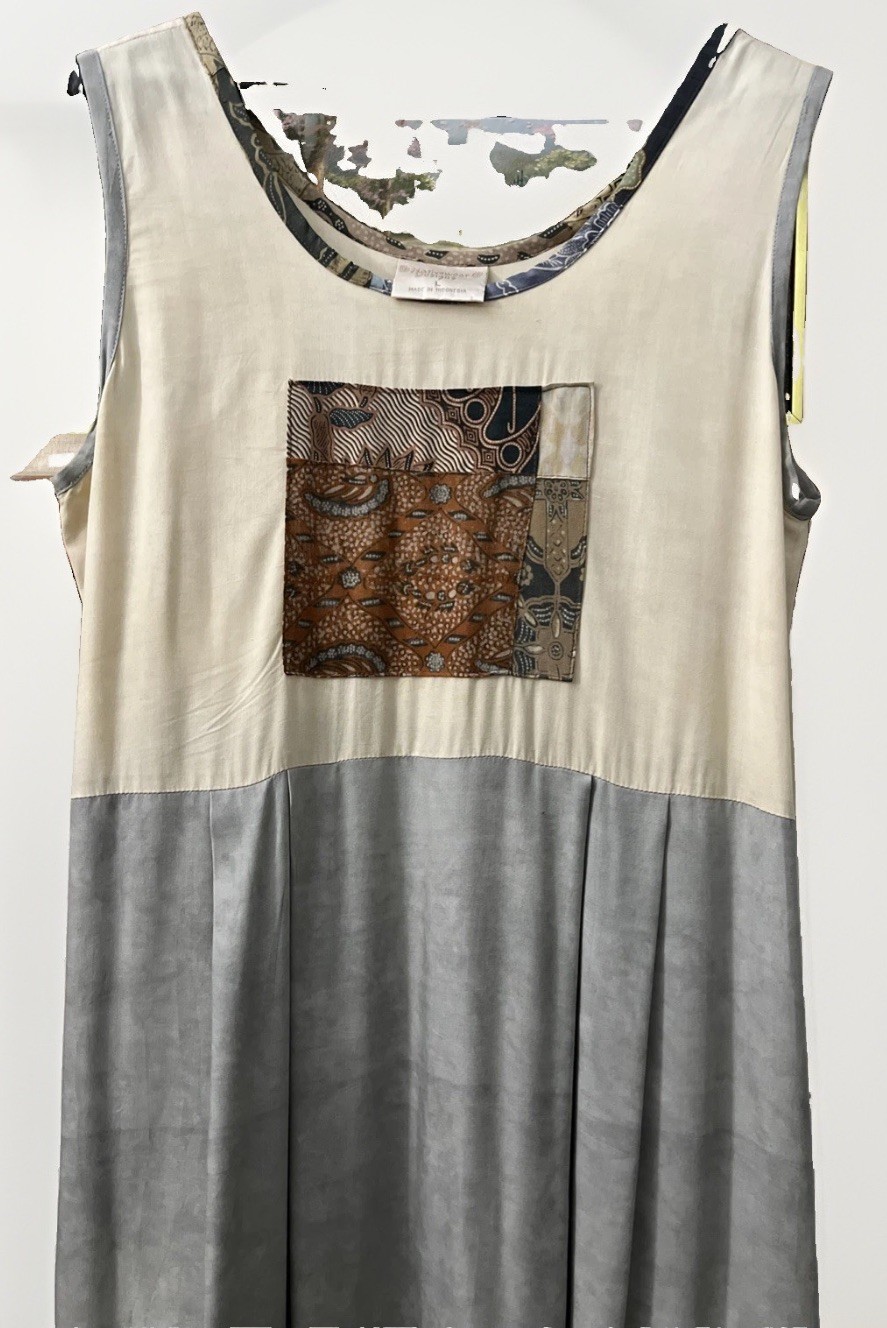 Nativewear Designs Indonesia Lagenlook Art To Wear Bohemian Maxi Tank Dress sz L