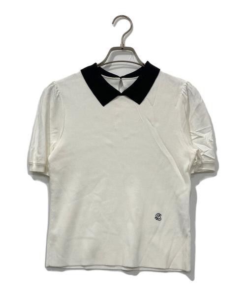 Blue Label Crestbridge Women’s 60% Rayon 40% Nylon Collar Pullover, White/Black,