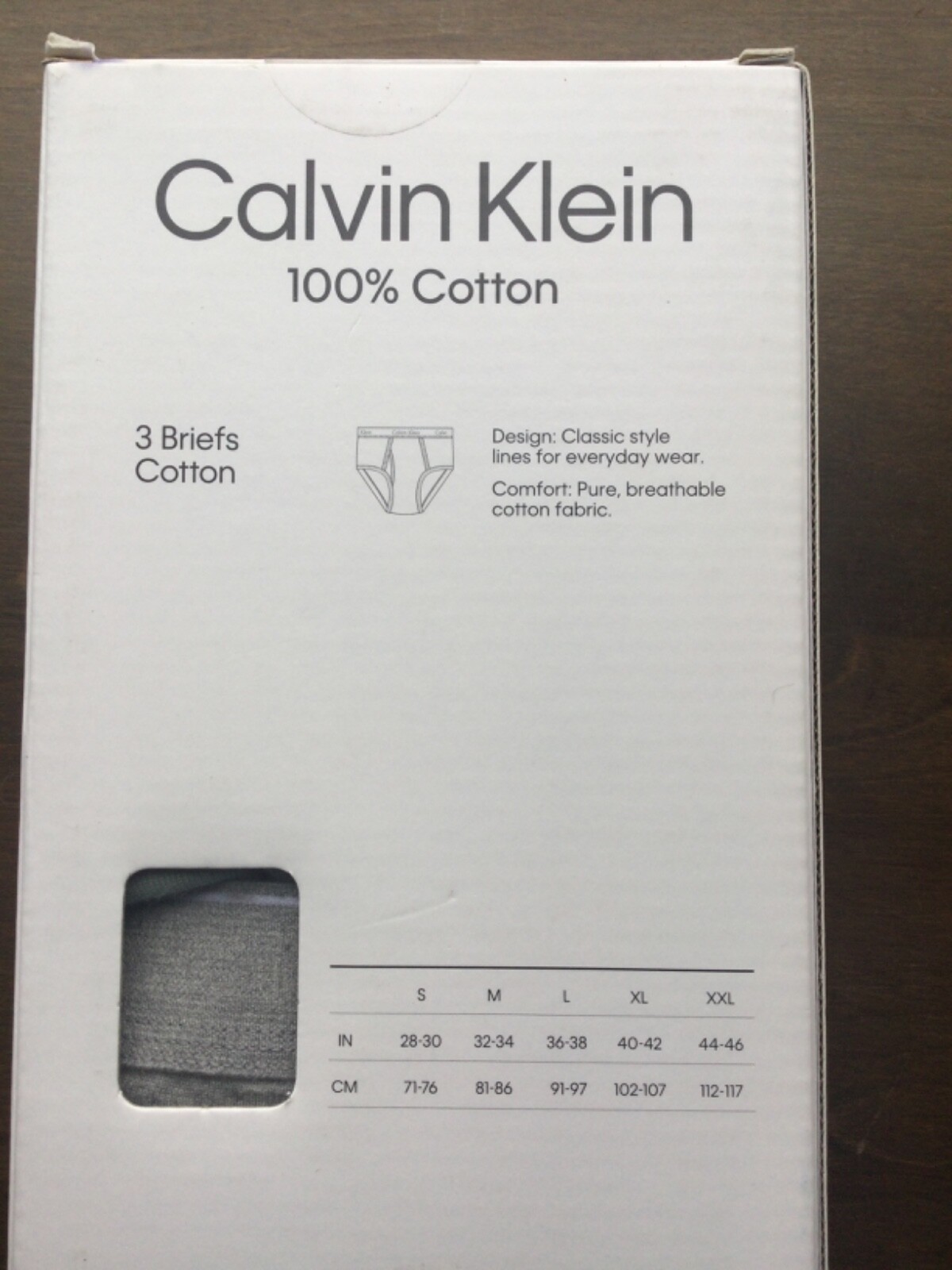 Calvin Klein 100% Cotton Classic Fit 3 Pack Brief New Box Black Navy Gray Green