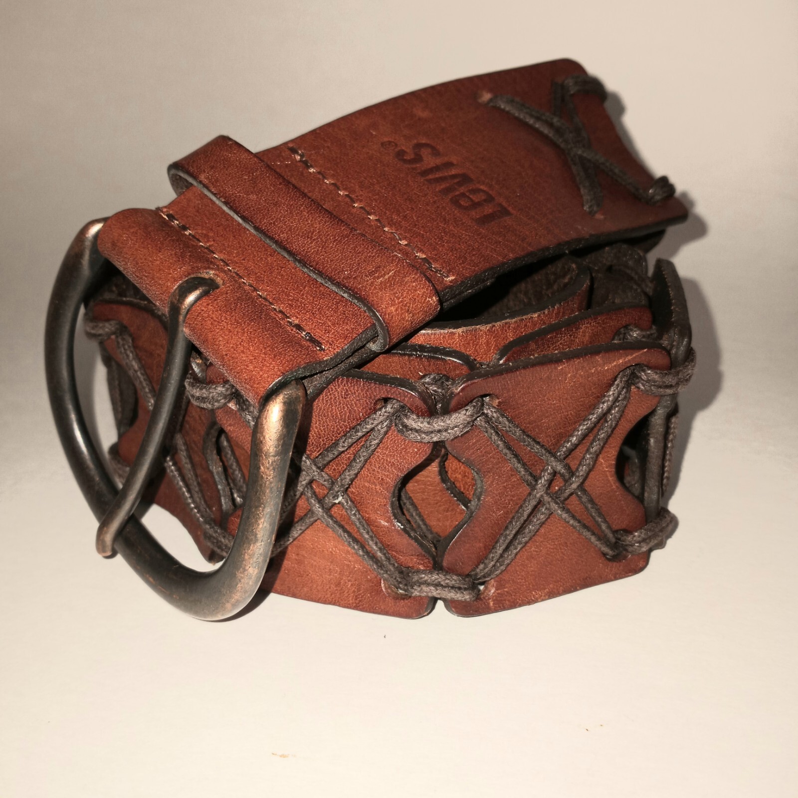 LEVIS XL Leather Belt “X” Design Length 46.5 inchs not including Buckle Levis