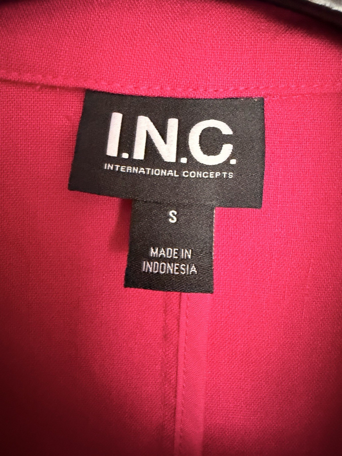 I.N.C. S Linen Blend Double Breasted Blazer Gold Buttons Fuchsia Preppy Chic