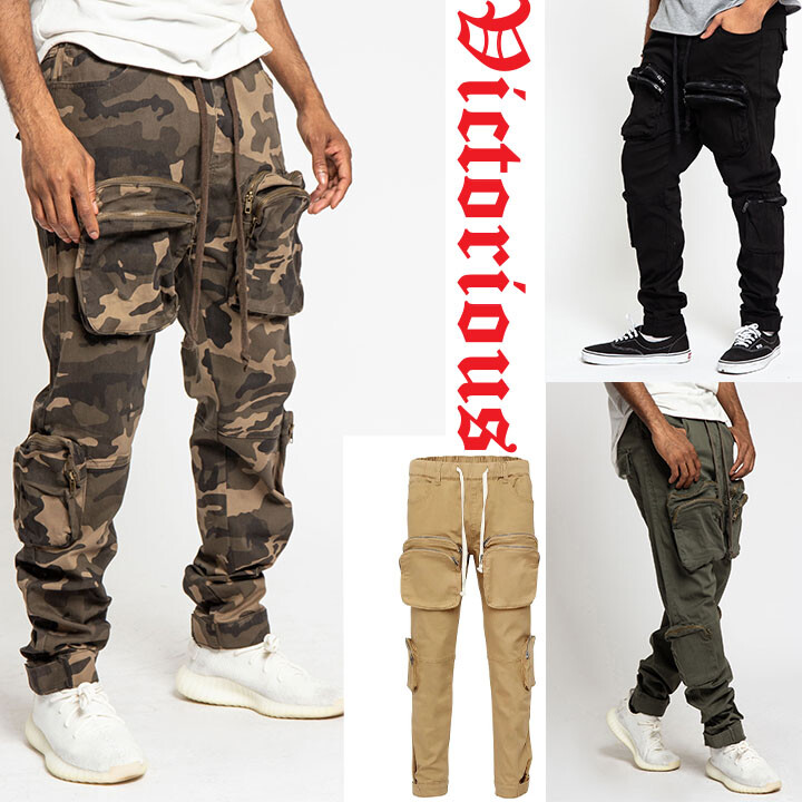 Victorious Men’s Utility Front Big Pocket Cargo Jogger Pants JG3034EY S~5XL