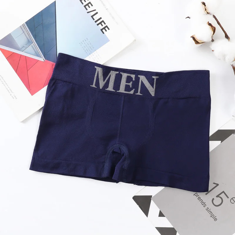 5 PCs Men’s High Elastic Plain Color Comfortable Boxer Briefs Panties Breathable
