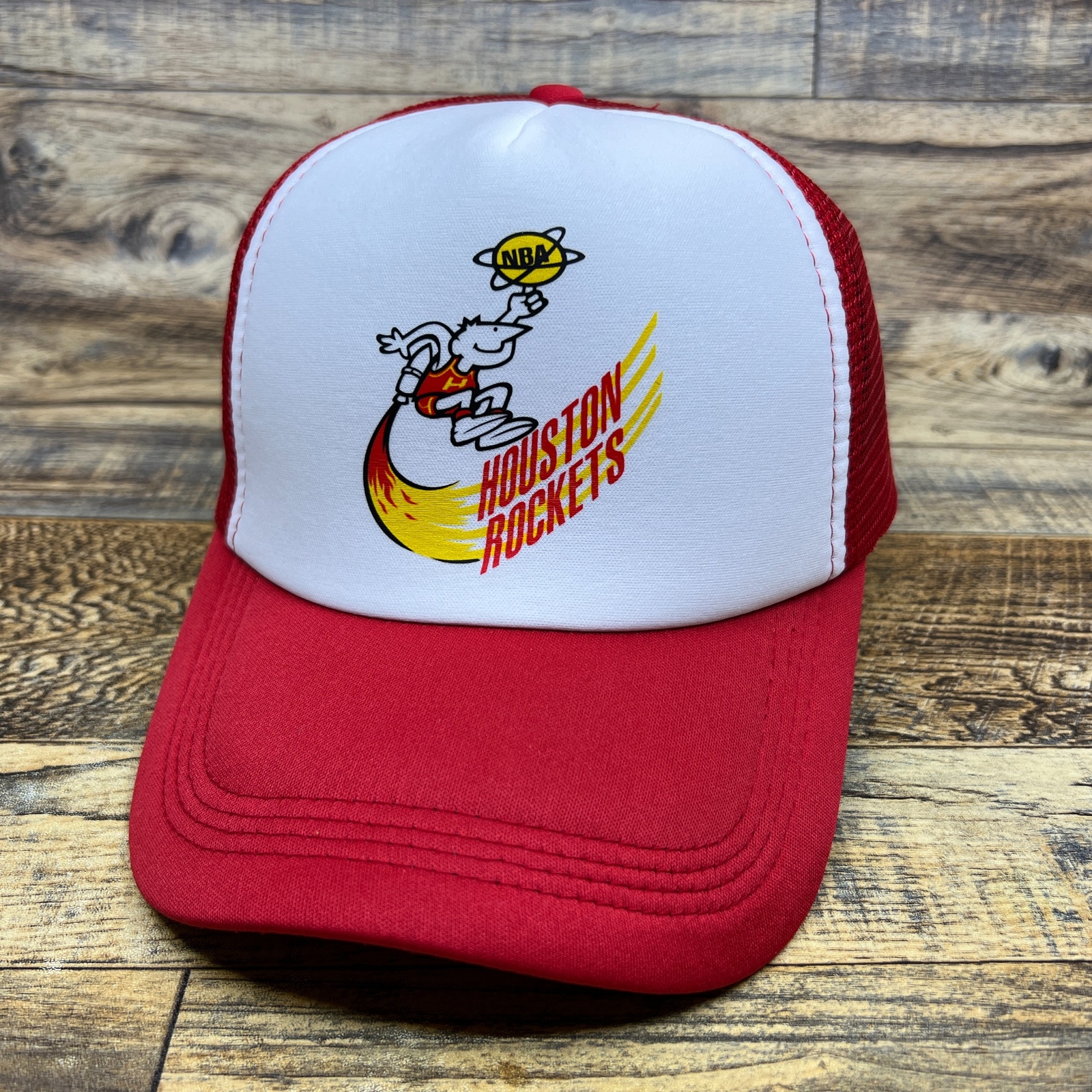 Houston Rockets Mens Trucker Hat Red Snapback 1971 Vintage Logo Basketball Cap