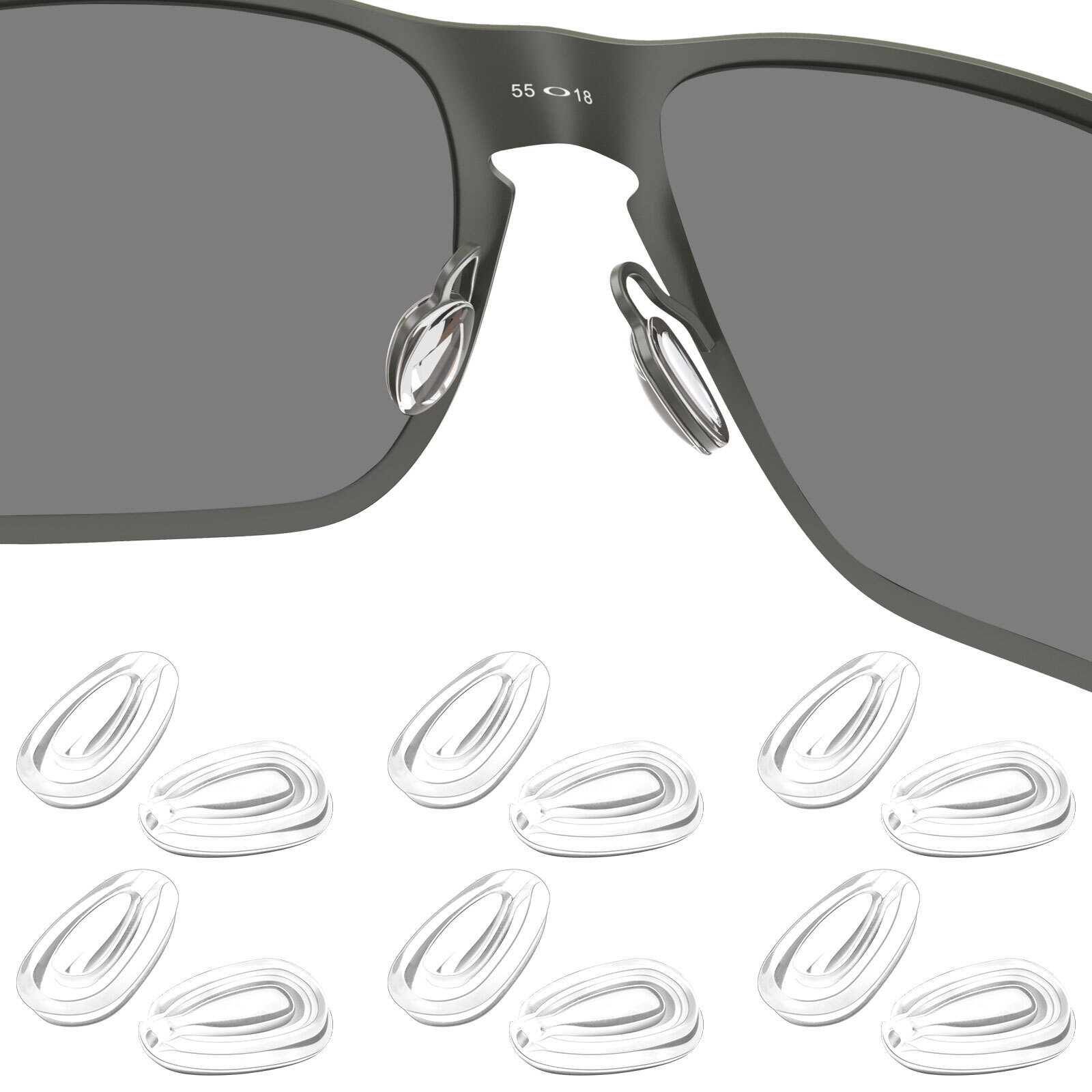 Silicone Replacement Crystal Clear Nose Piece For-Oakley Gauge 8 M/ Tie Breaker