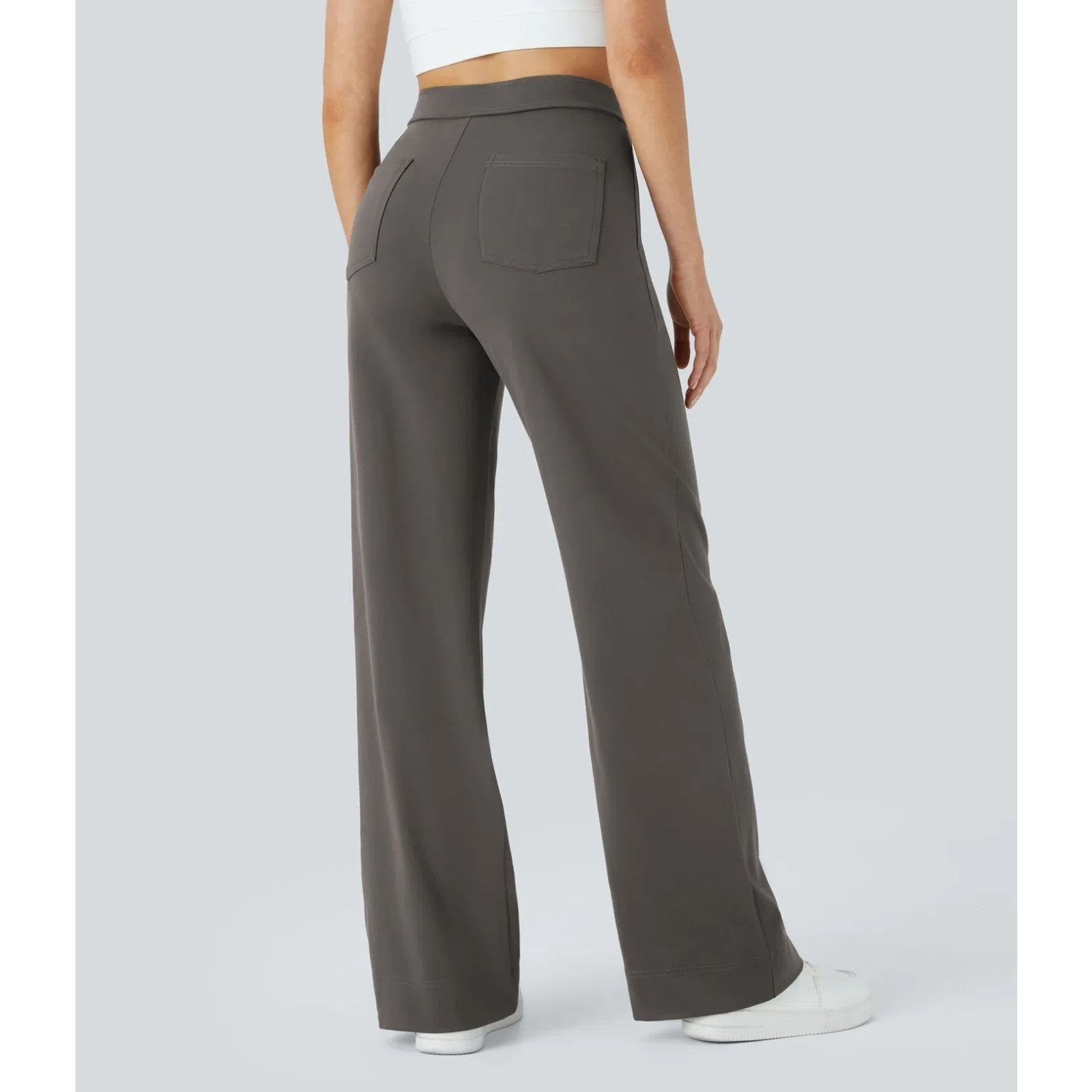 DayStretch High Waisted Straight Leg Casual Pants Size ***XL*** DEEP RED GRAY