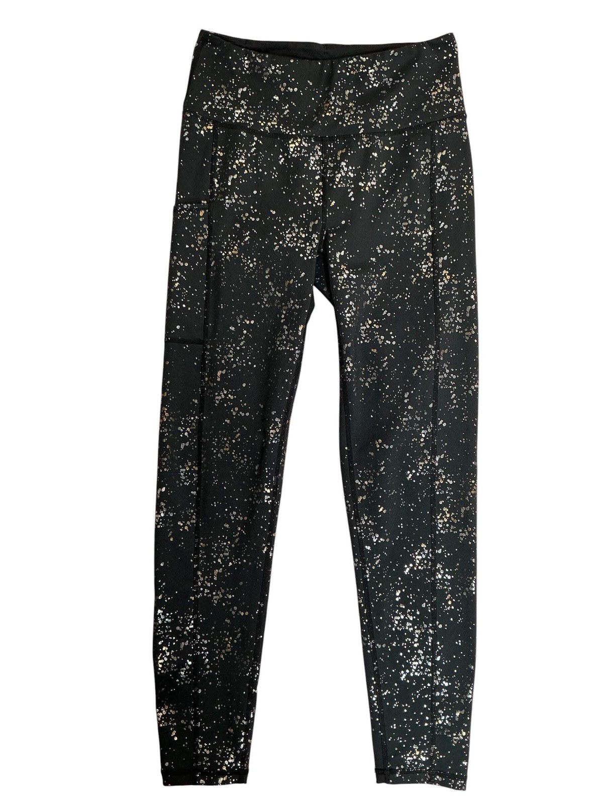 Lilly Pulitzer Weekender High Rise Leggings Onyx Metallic Sea Spray Foil – Size