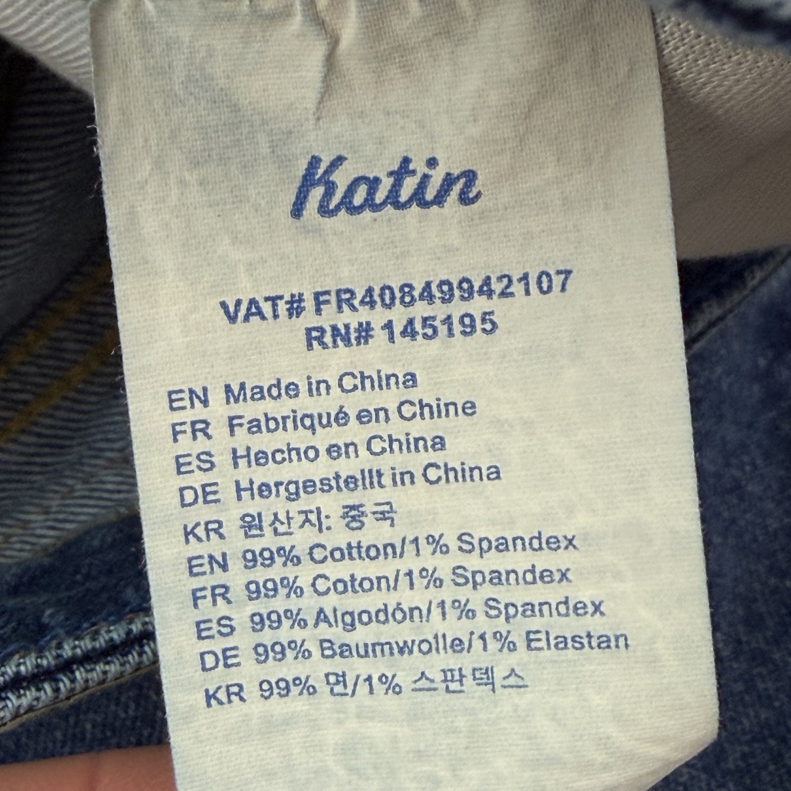 Katin Jeans Mens 34 Straight Mid Rise Medium Wash Denim Stretch Classic Ren 57