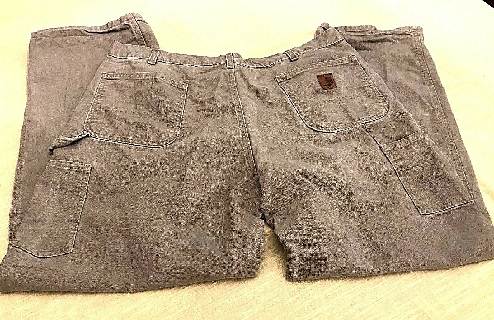 Carhartt B11 DES Desert Duck Cotton Dungaree Work Pants Farm Hammer Loop 38 X 31