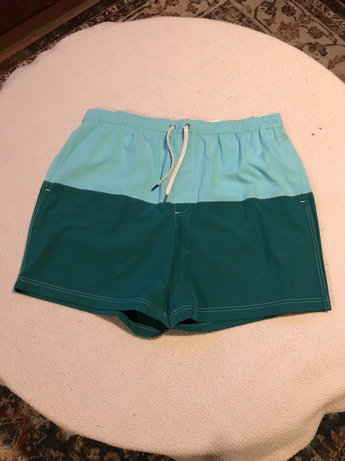 SONOMA Full Elastic Waistband Swim Trunks 2XL Blue On Blue Mesh Lined Men’s New