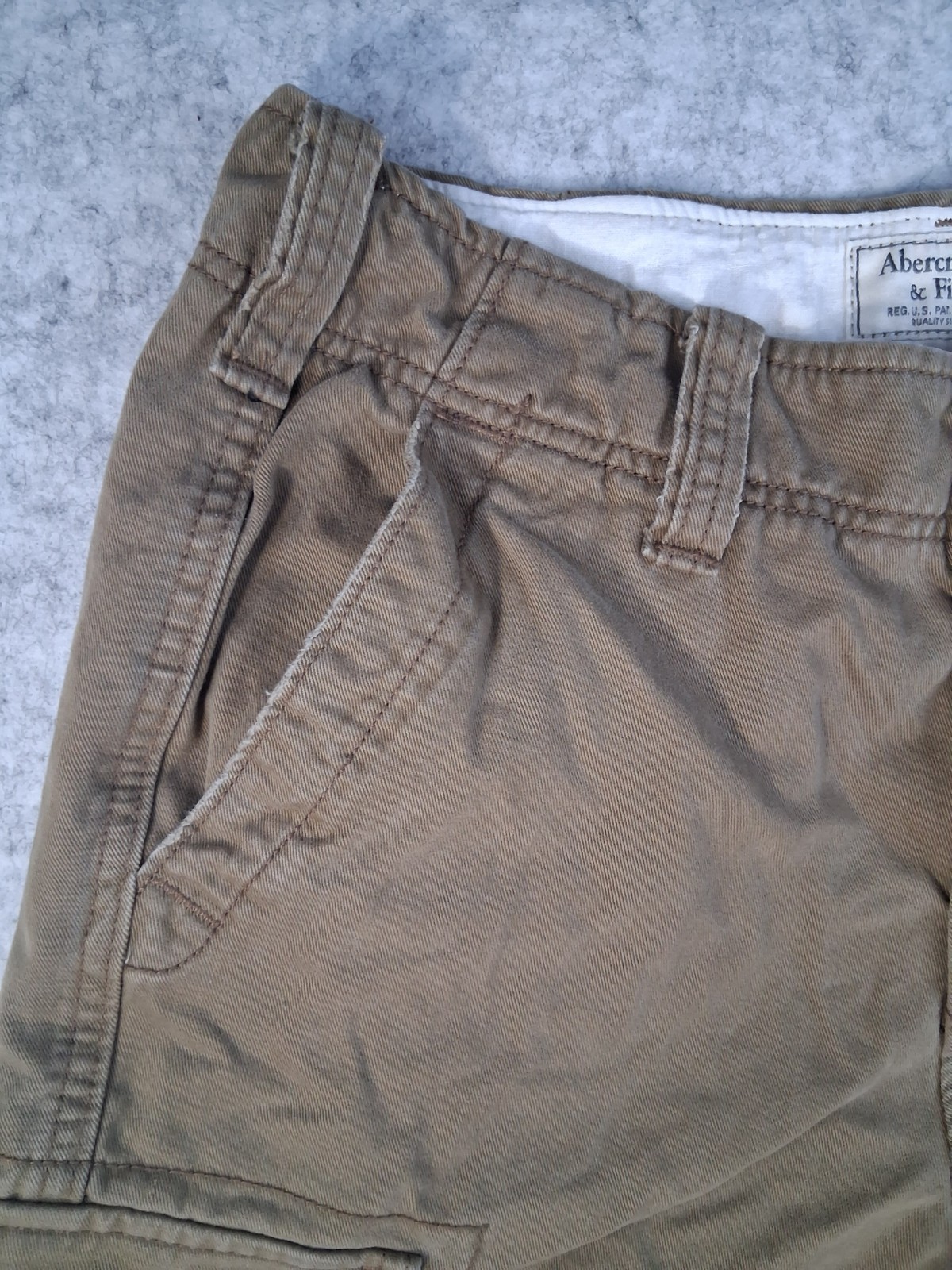 Ambercrombie Fitch Cargo Shorts Men 30 Tan Khaki Utility Military Pocket Cotton